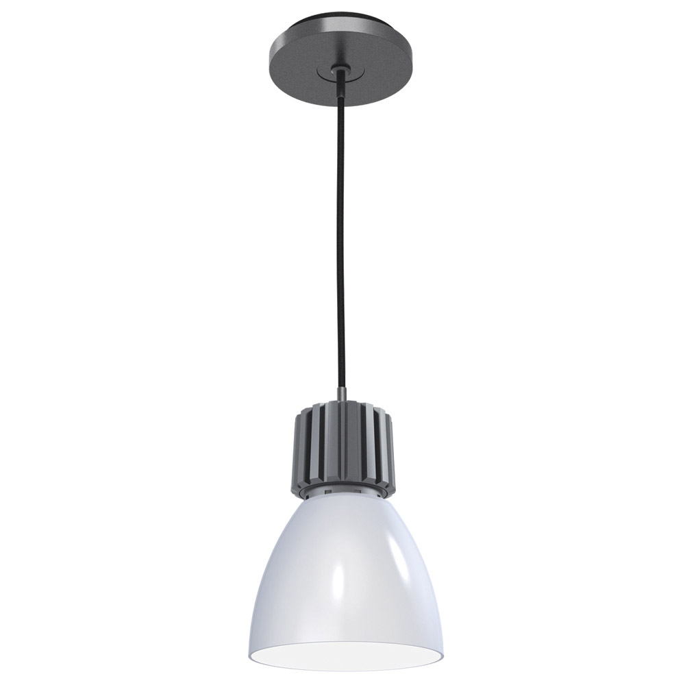 Architectural LED 5 inch Grey Powder Coated Pendant Ceiling Light in Architectural White