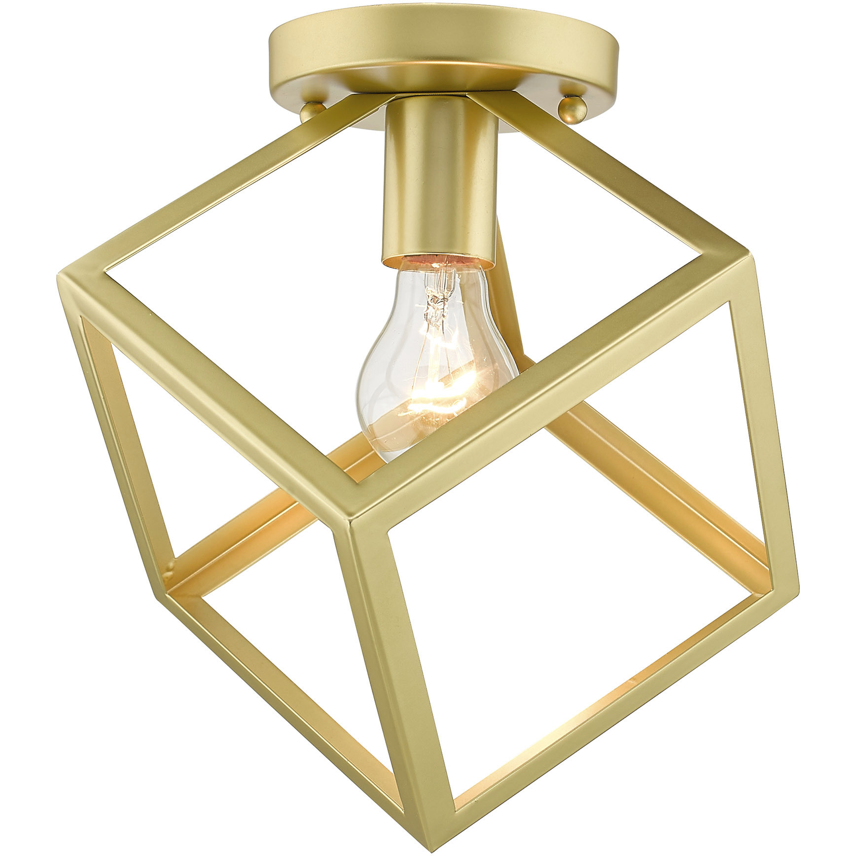 Cassio 1 Light 11.25 inch Olympic Gold Flush Mount Ceiling Light