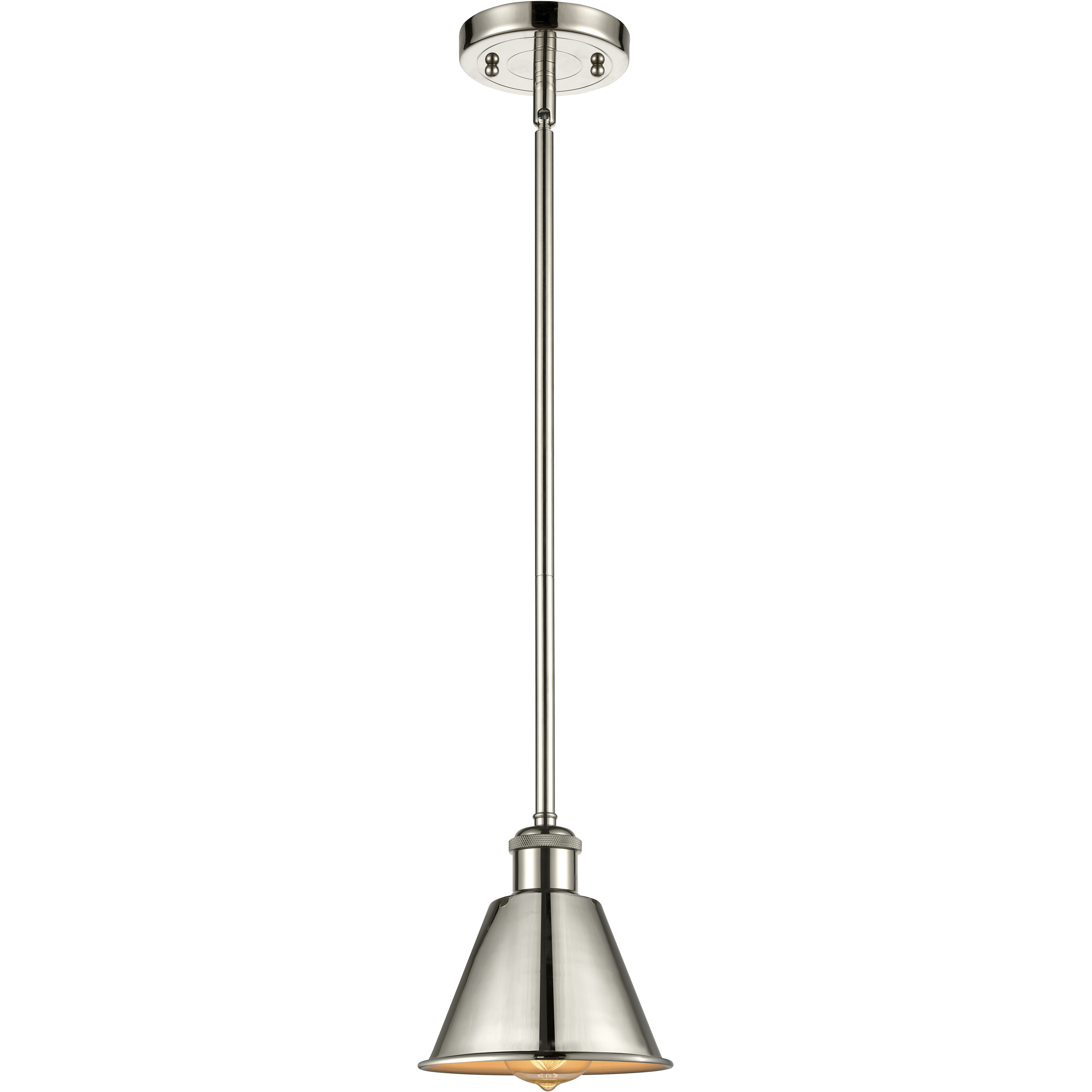 Ballston Smithfield 1 Light 7 inch Polished Nickel Pendant Ceiling Light, Ballston