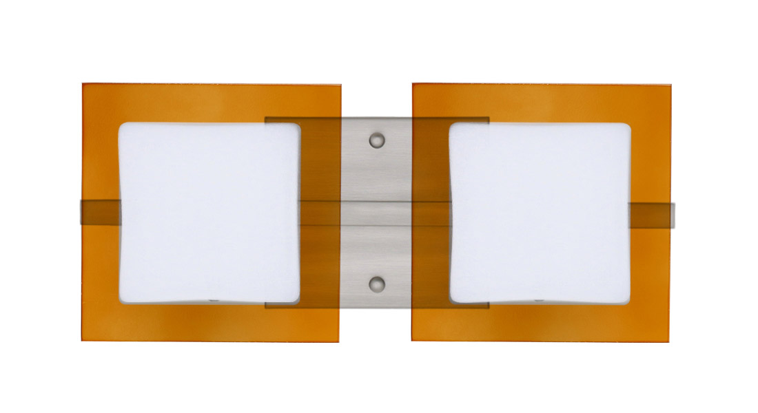 Alex LED 15 inch Satin Nickel Vanity Wall Light in Opal/Armagnac Glass