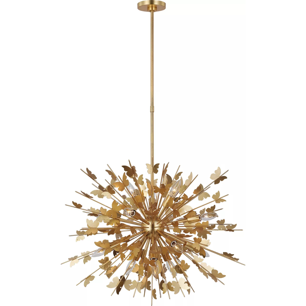 Julie Neill Farfalle LED 30 inch Gild Chandelier Ceiling Light, Medium