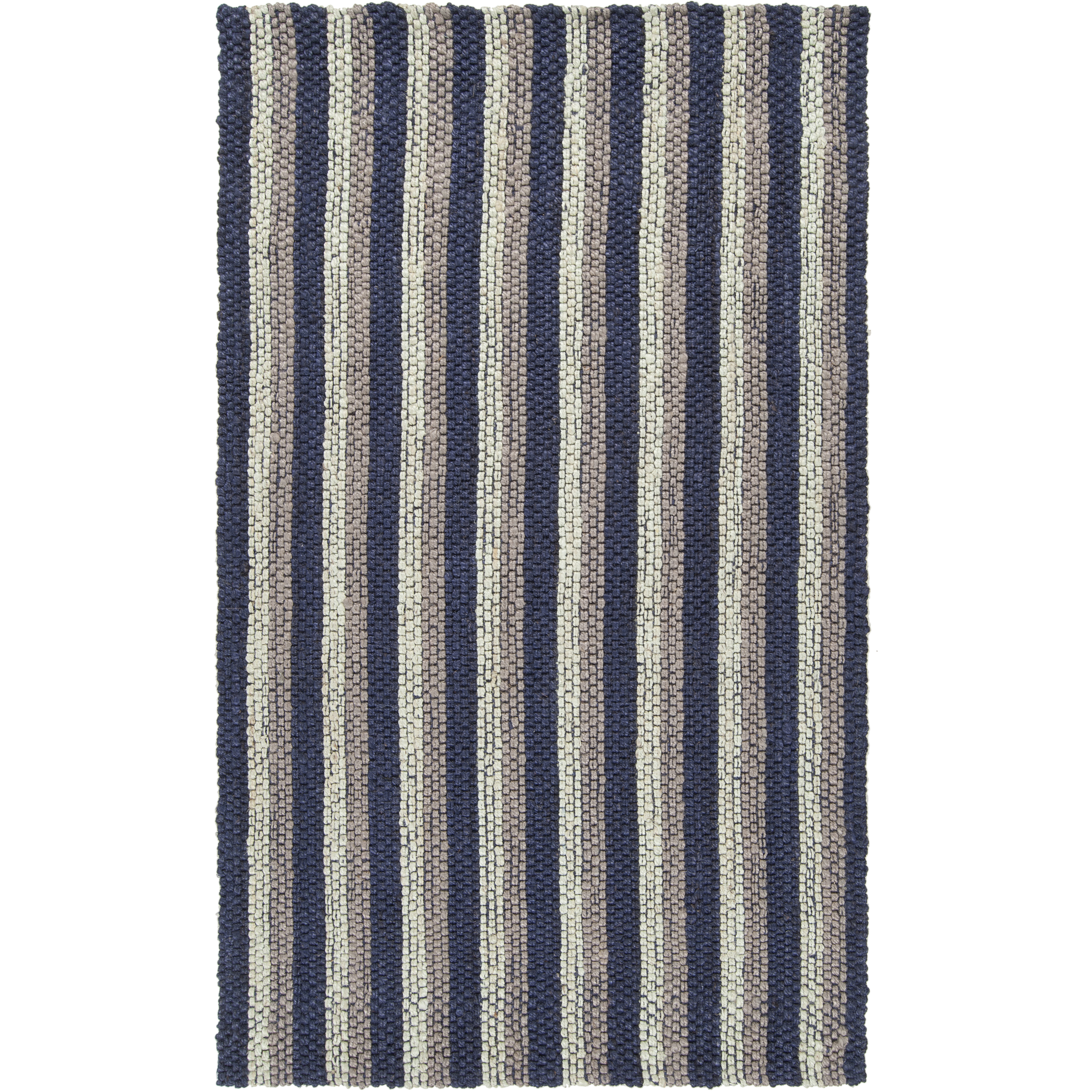 Country Jutes 36 X 24 inch Dark Blue, Seafoam, Taupe Rug