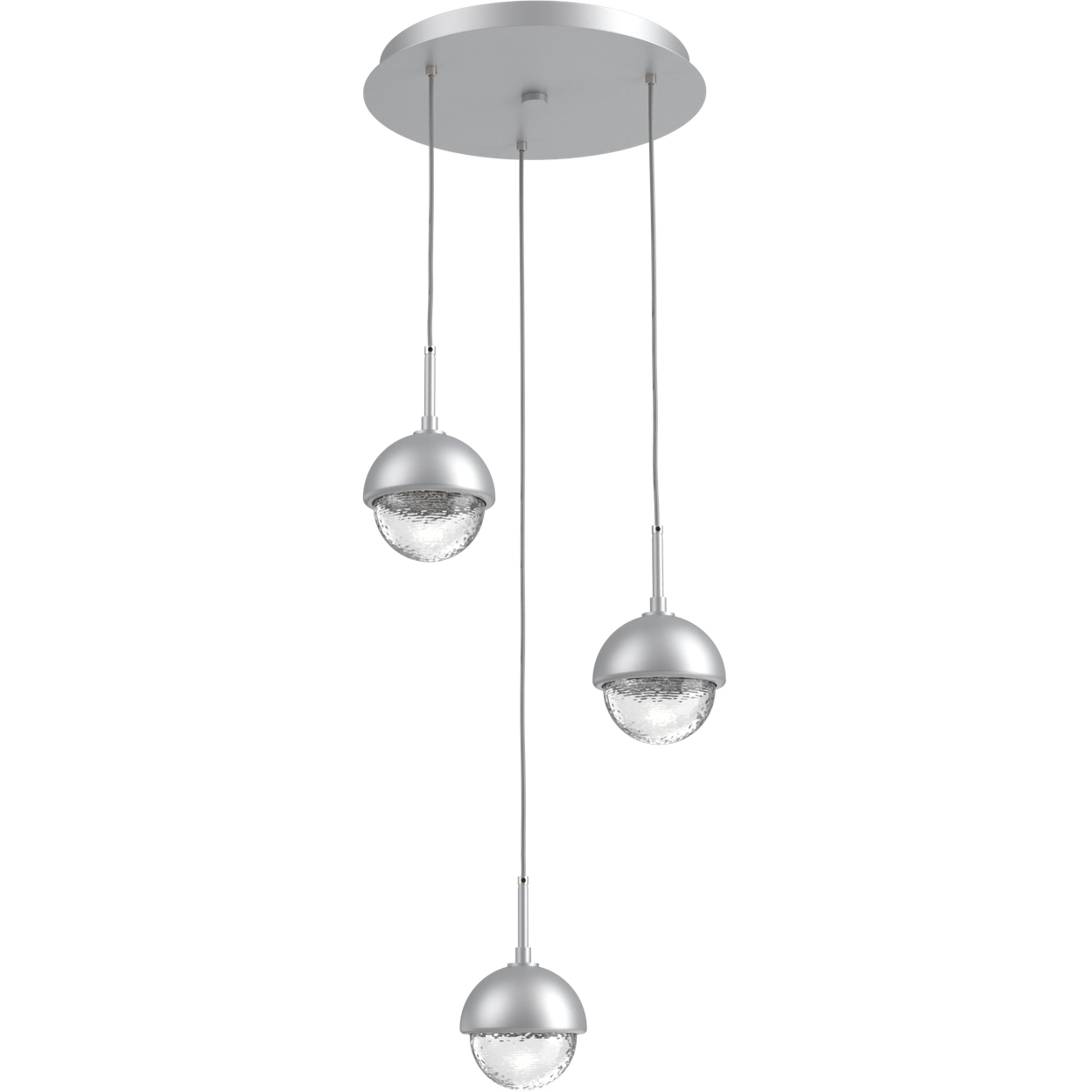 Cabochon LED Classic Silver Pendant Chandelier Ceiling Light in Clear, 2700K LED