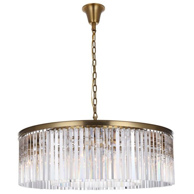Sydney 10 Light 43.5 inch Satin Gold Chandelier Ceiling Light in Clear