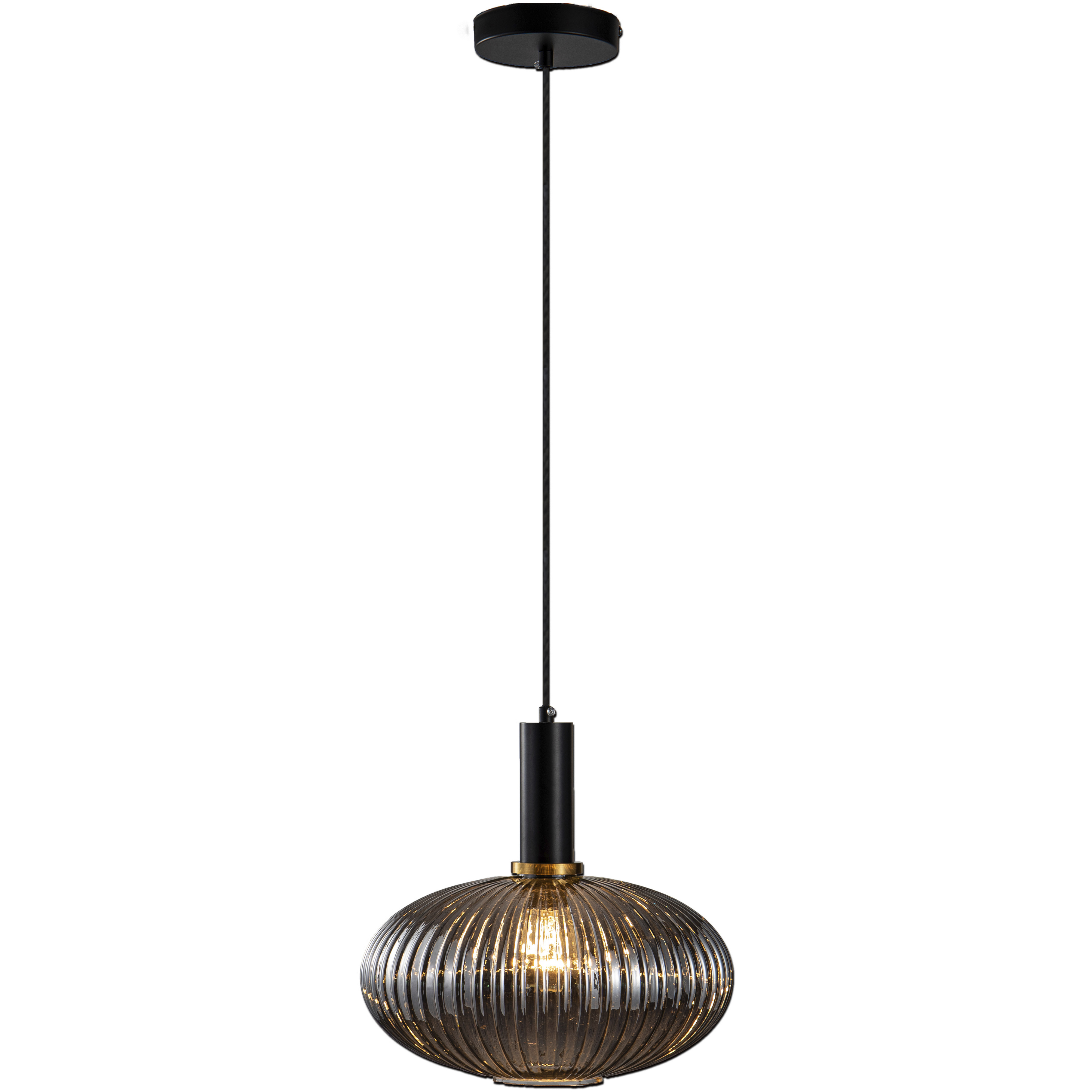Canada 1 Light 11.8 inch Black and Antique Gold Pendant Ceiling Light