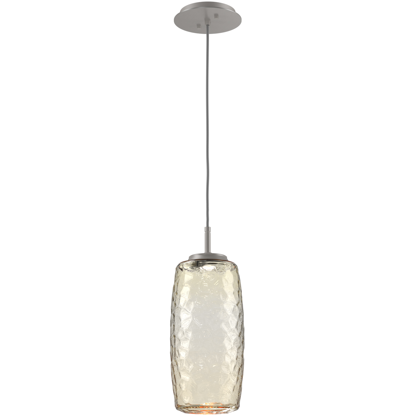 Vessel LED Beige Silver Pendant Ceiling Light in Amber, 2700K LED, Large