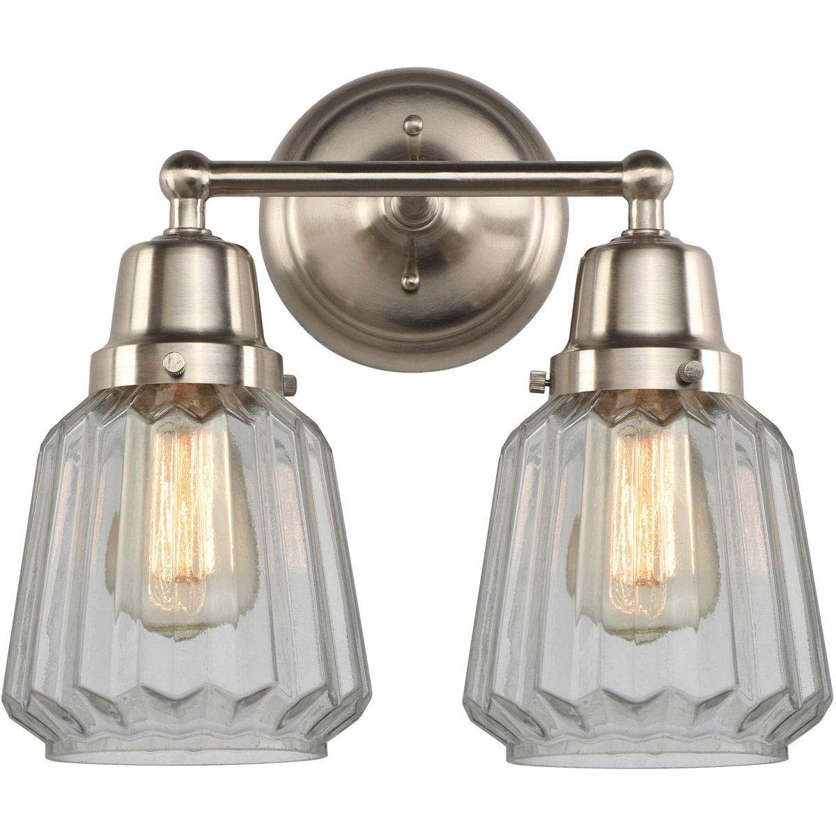 Aditi Chatham 2 Light 14.25 inch Brushed Satin Nickel Bath Vanity Light Wall Light, Aditi