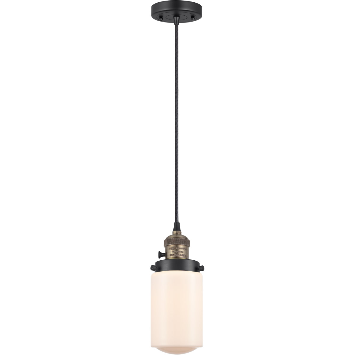 Franklin Restoration Dover LED 5 inch Black Antique Brass Mini Pendant Ceiling Light