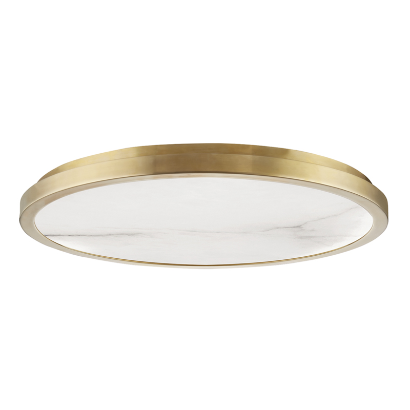 Woodhaven LED 24 inch Aged Brass Flush Mount Ceiling Light