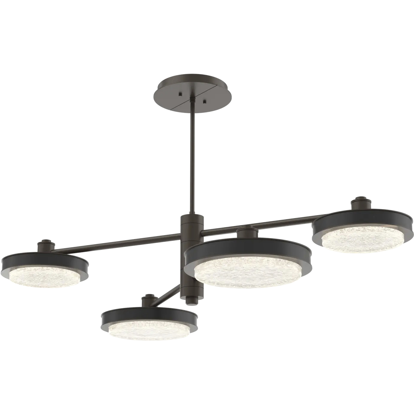 Iris LED 49 inch Flat Bronze with Matte Black Mobile Chandelier Ceiling Light