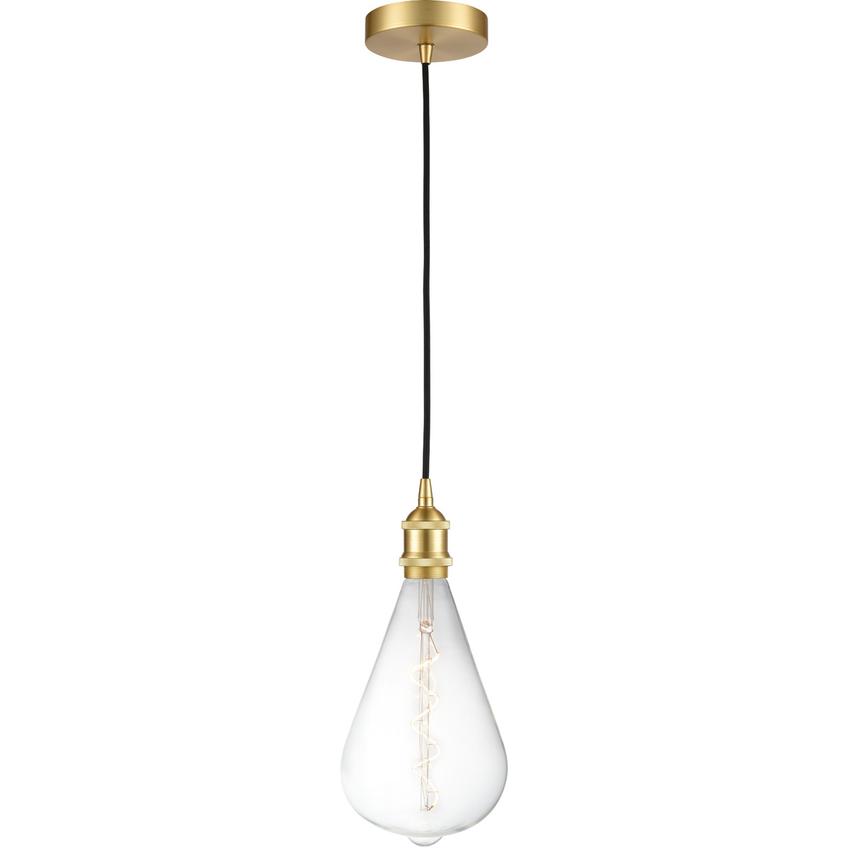 Ballston Edison LED 6.5 inch Satin Gold Mini Pendant Ceiling Light, Ballston