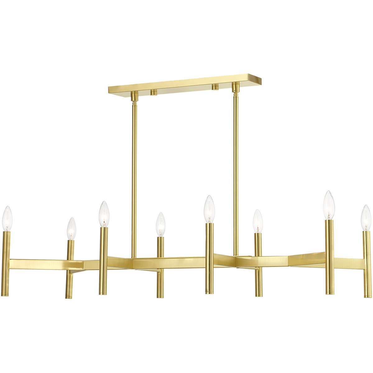 Copenhagen 8 Light 40 inch Satin Brass Linear Chandelier Ceiling Light