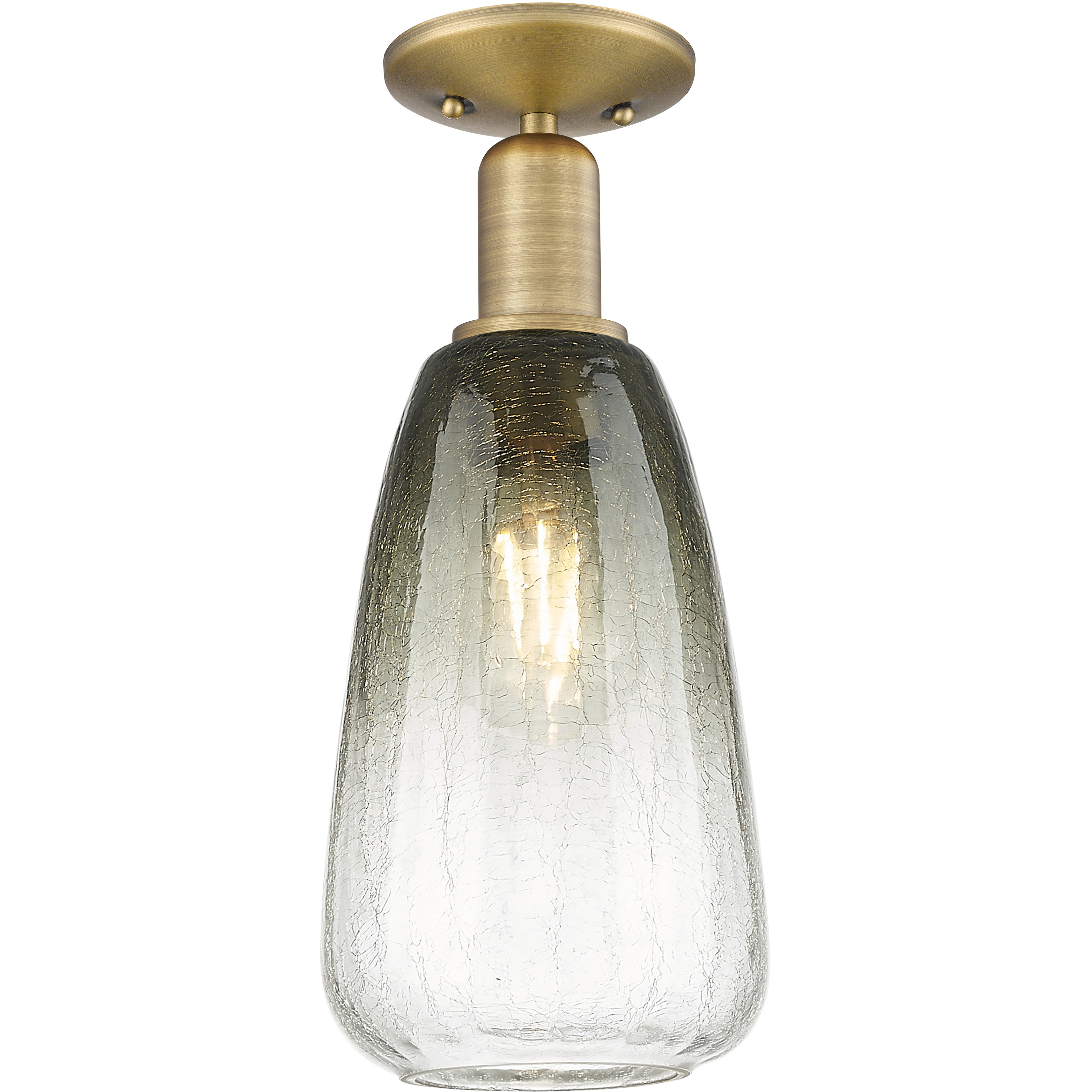 Brookhaven Almond 1 Light 6 inch Brushed Brass Semi-Flush Mount Ceiling Light in Slate Glass
