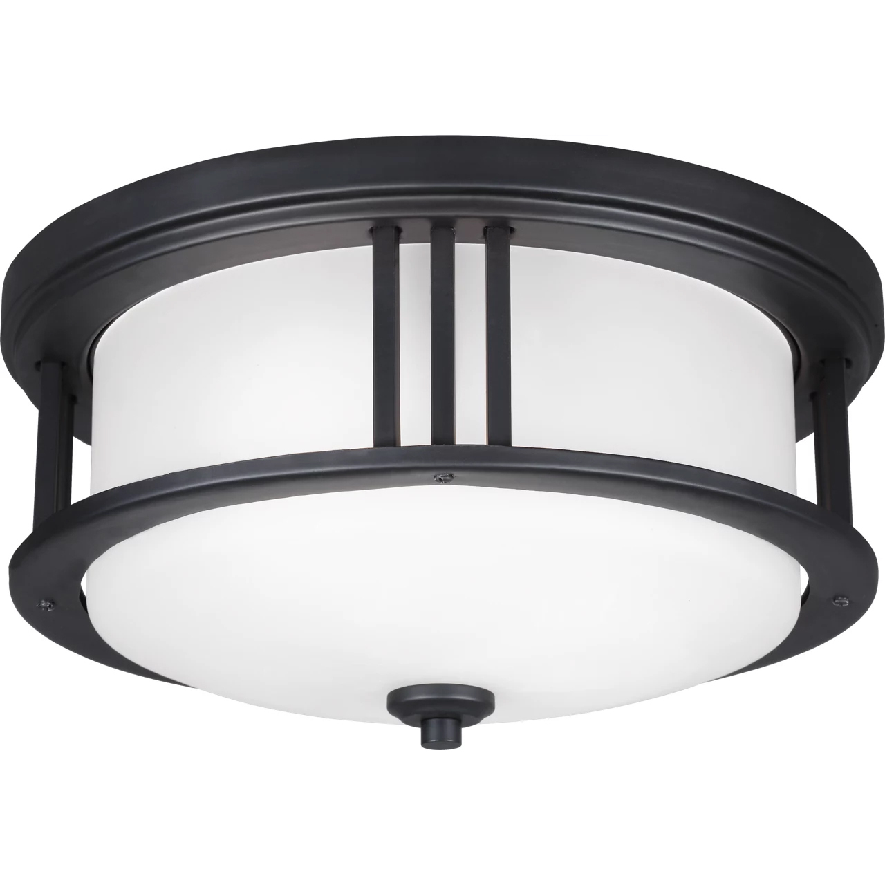 Crowell 2 Light 14.06 inch Black Outdoor Ceiling Flush Mount