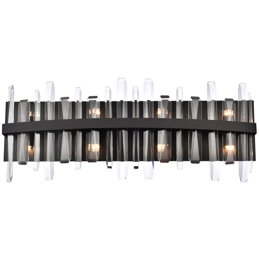 Serena 8 Light 30 inch Black Bath Sconce Wall Light