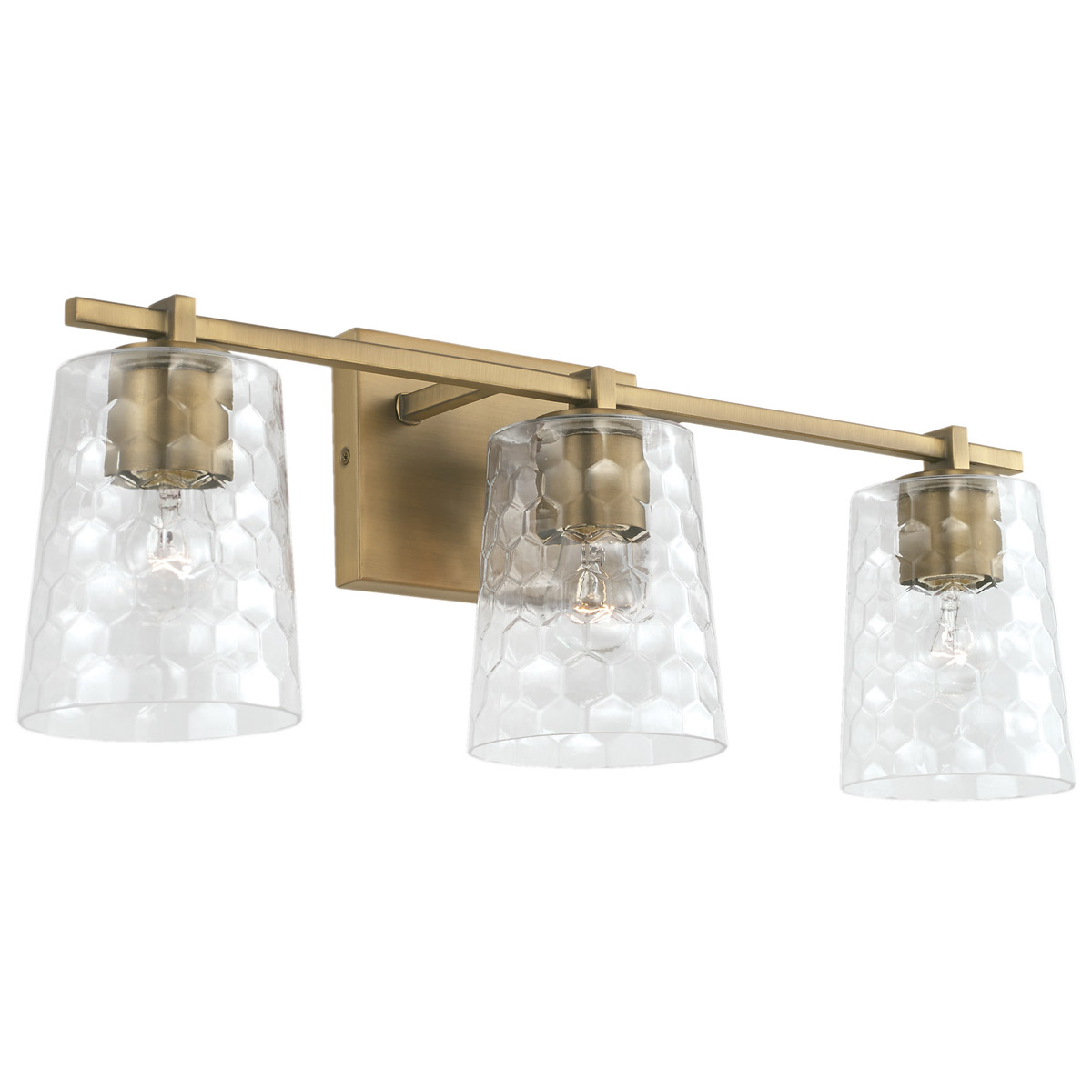 Capital Lighting Burke 3 Light 24 inch Aged Brass Vanity Light Wall Light 143531AD-517 - Open Box