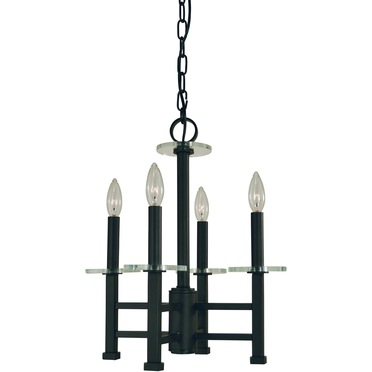 Metropolitan 4 Light 15 inch Matte Black Mini Chandelier Ceiling Light