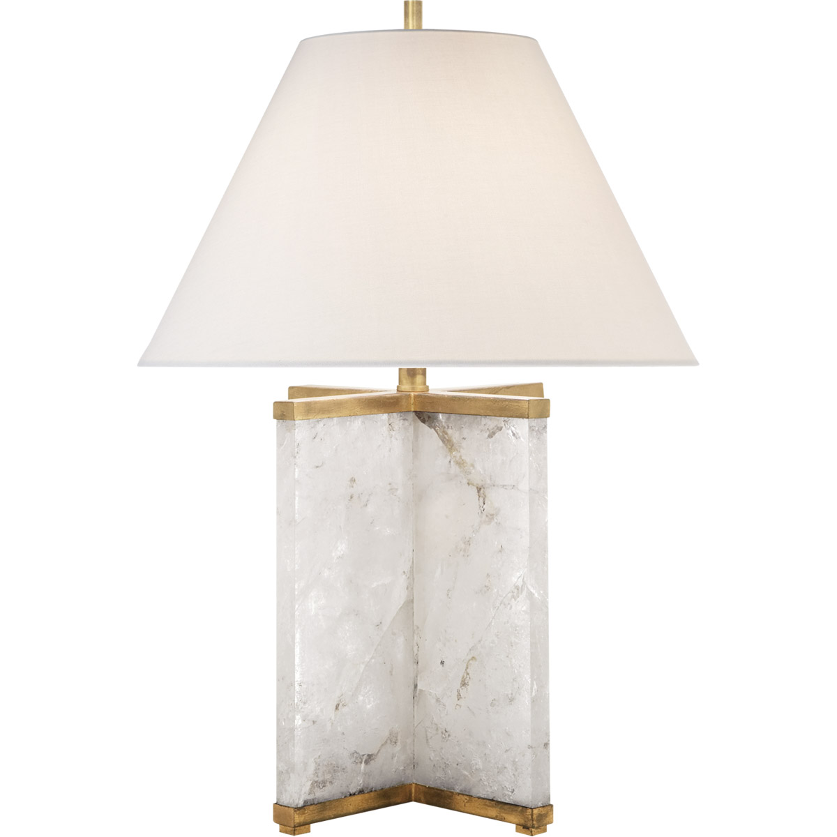 J. Randall Powers Cameron 28 inch 150 watt Natural Quartz Stone Table Lamp Portable Light in Linen