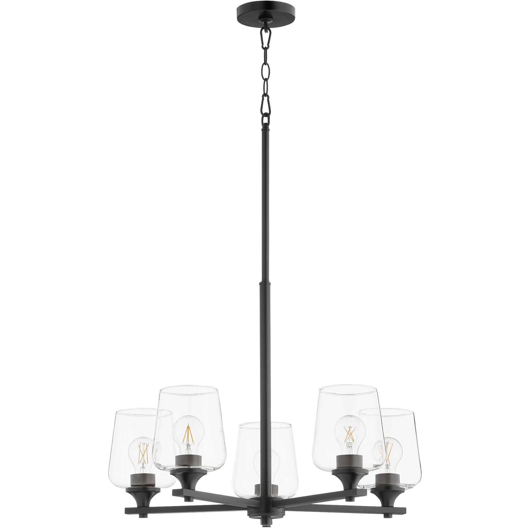 Veno 5 Light 25.5 inch Matte Black Chandelier Ceiling Light