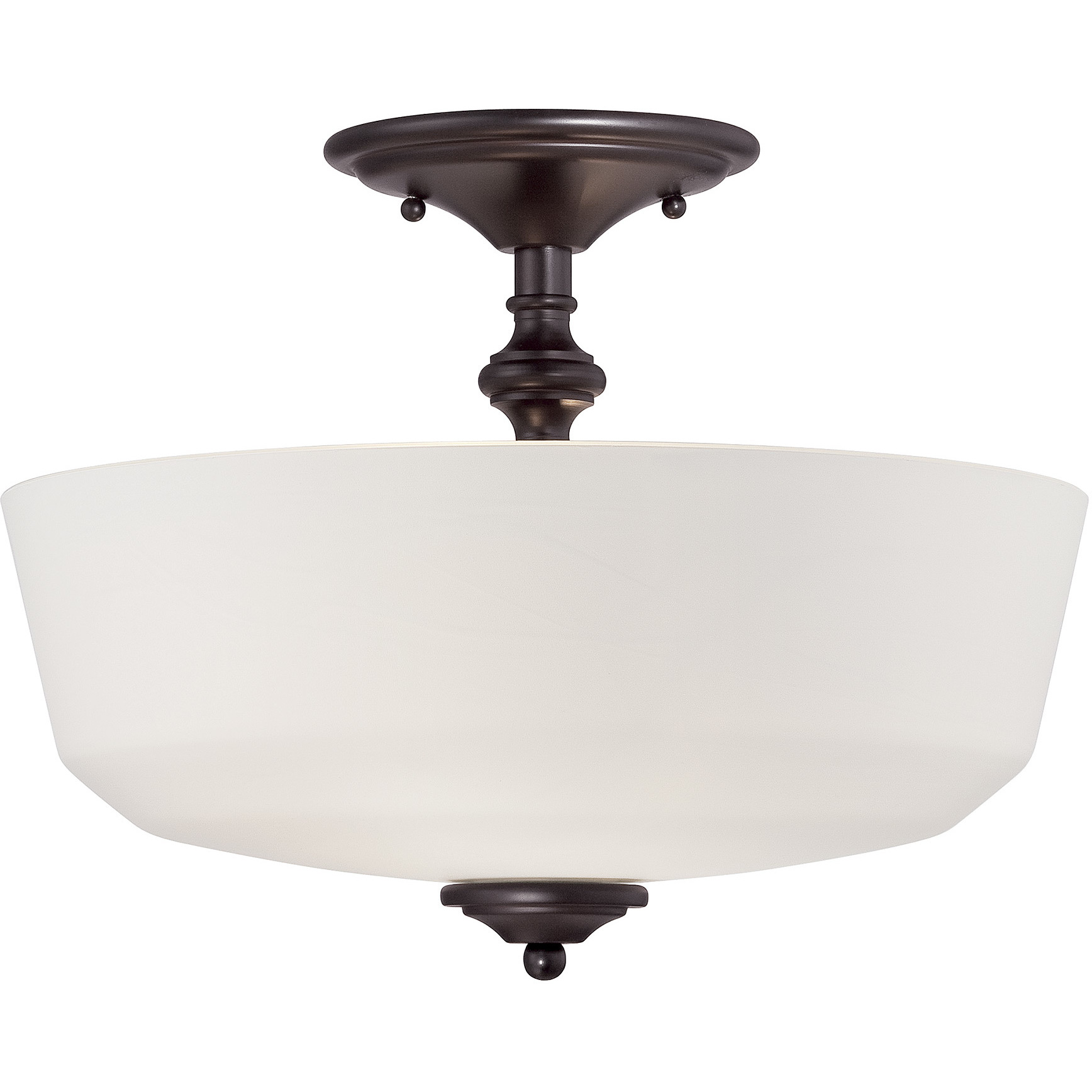 Melrose 2 Light 14 inch English Bronze Semi-Flush Ceiling Light, Essentials