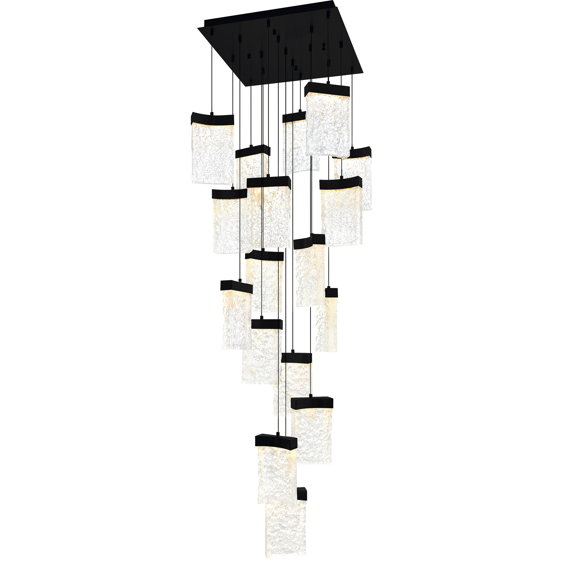Lava LED 24 inch Black Chandelier Ceiling Light