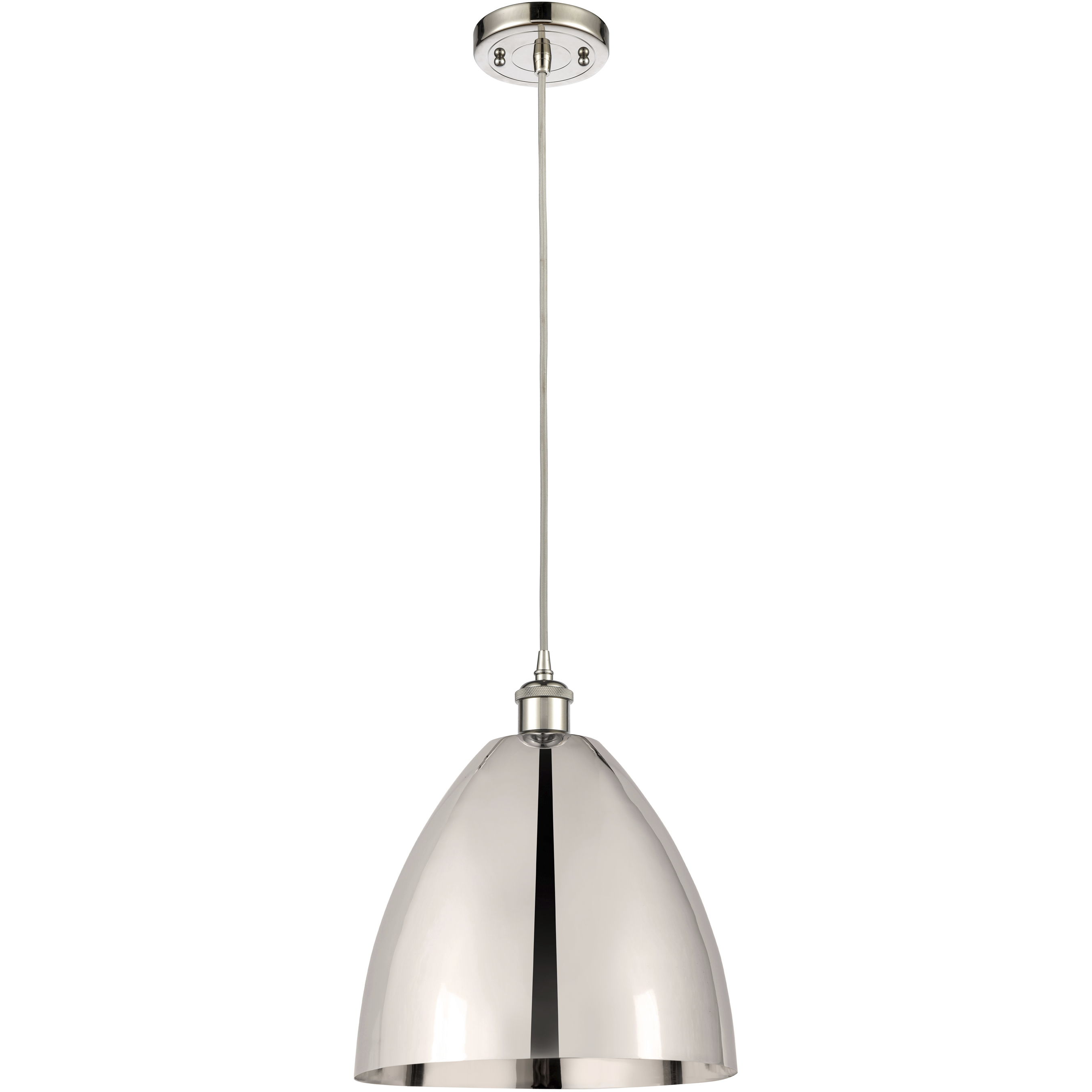 Ballston Dome LED 12 inch Polished Nickel Mini Pendant Ceiling Light
