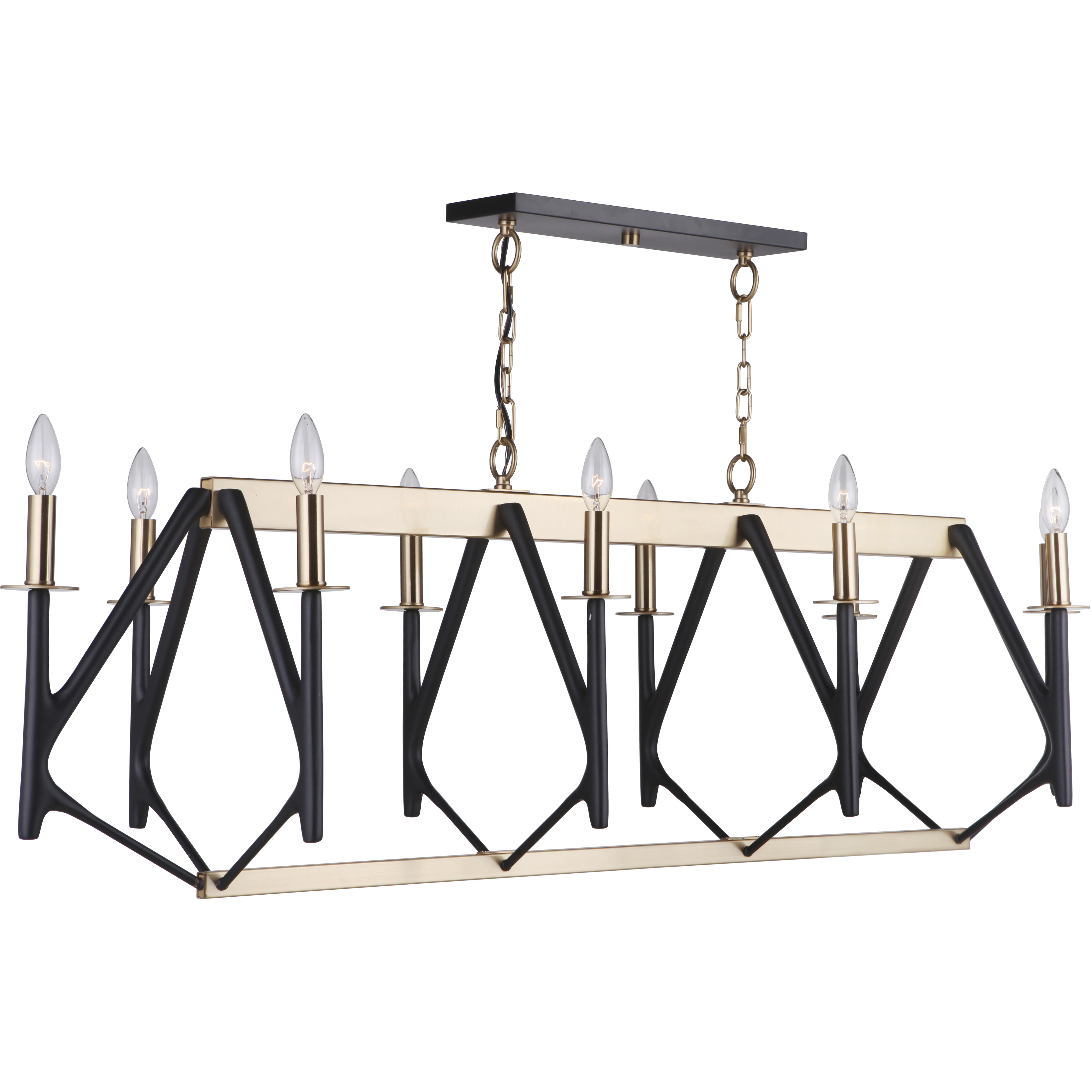 The Reserve Island Light Ceiling Light in Flat Black and Satin Brass