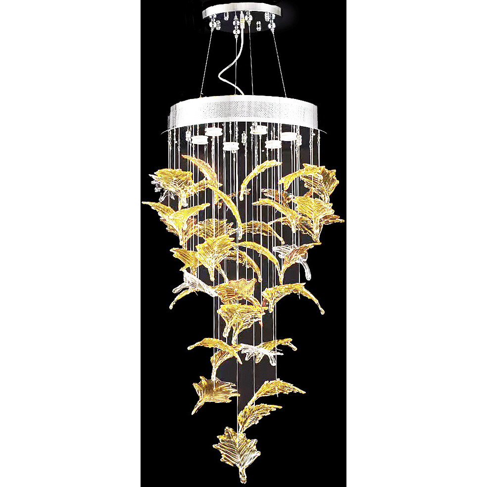 Autumn Leaf 6 Light Silver Dining Room Chandelier Ceiling Light