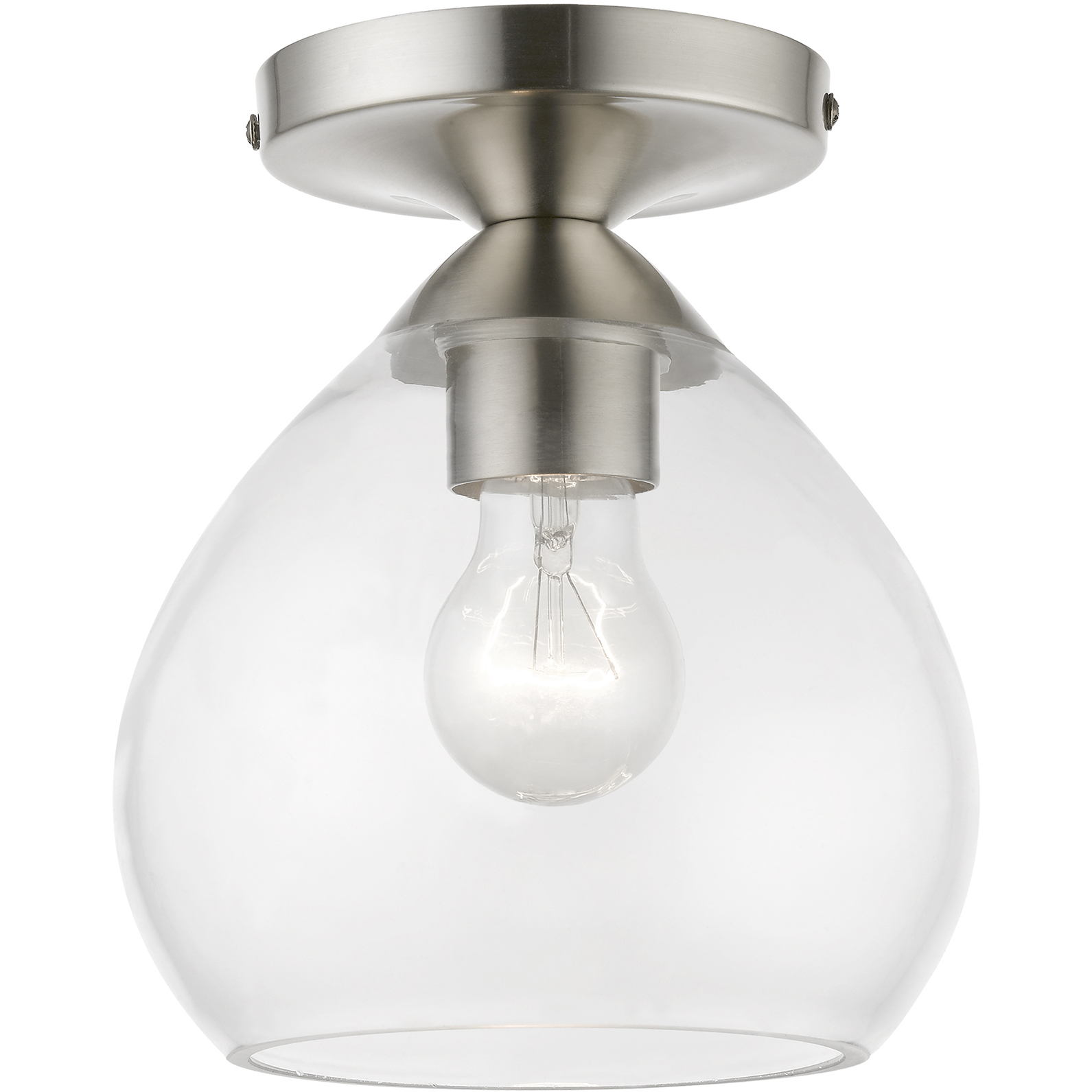 Catania 1 Light 7 inch Brushed Nickel Semi-Flush Ceiling Light