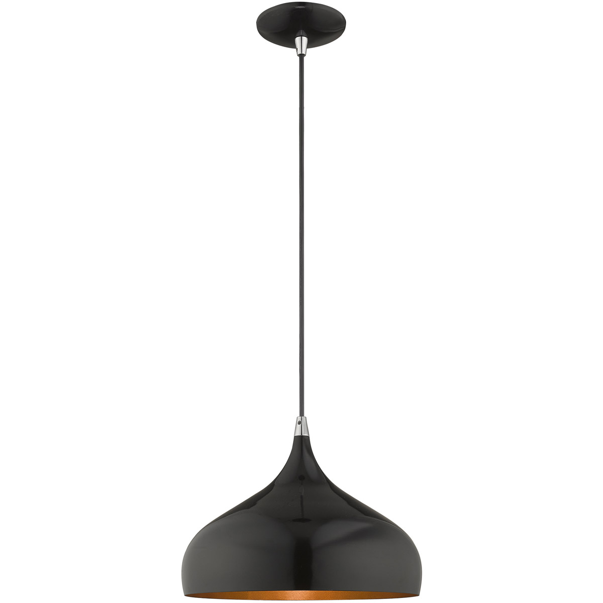 Allison 1 Light 11.75 inch Shiny Black Mini Pendant Ceiling Light