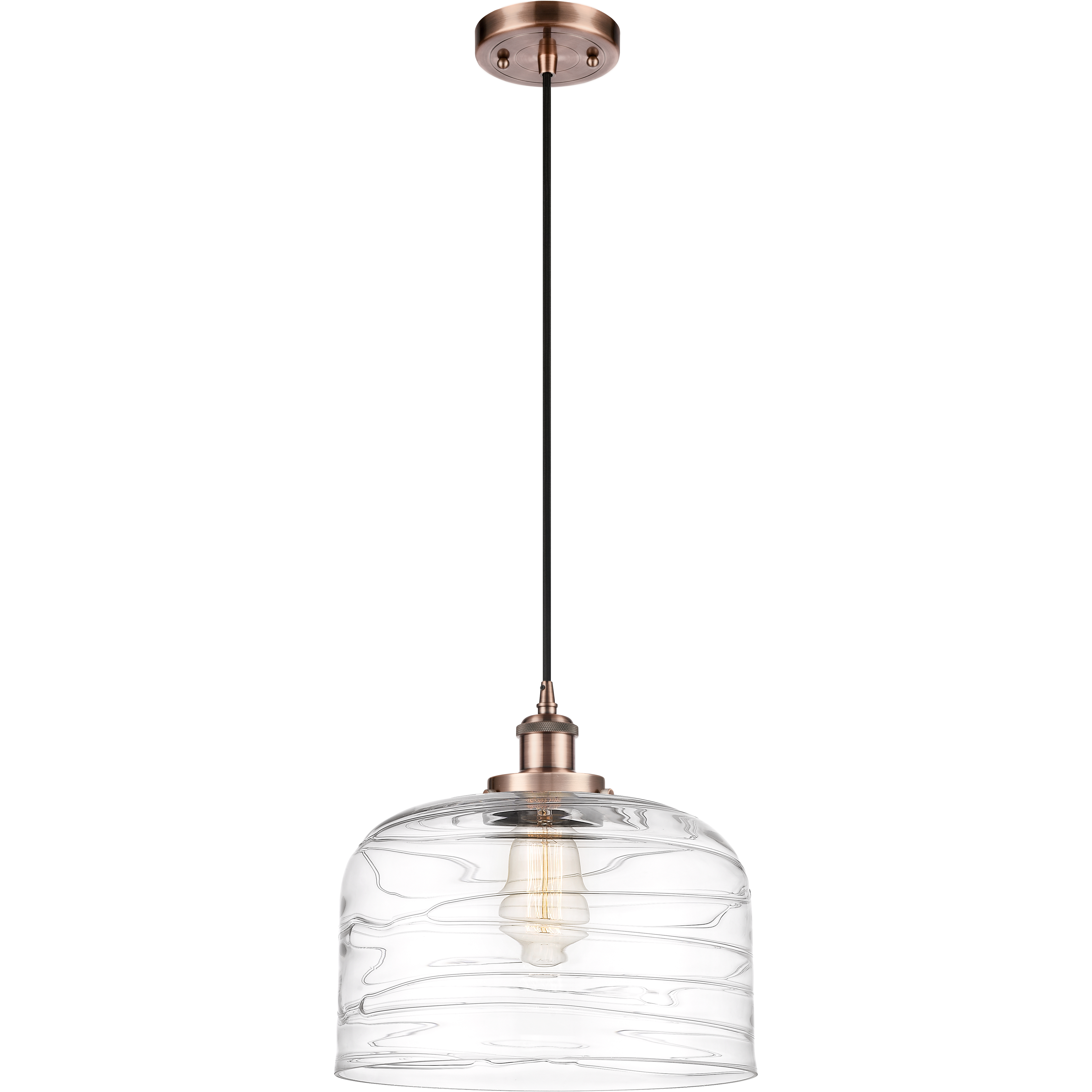 Ballston Bell LED 12 inch Antique Copper Mini Pendant Ceiling Light
