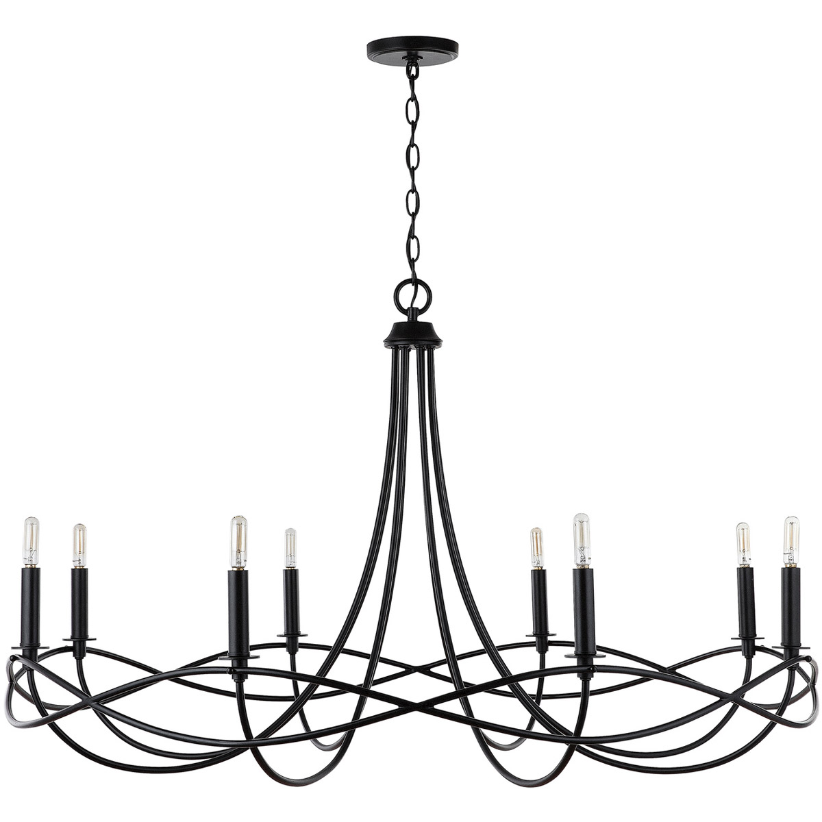 Sonnet 8 Light 44.5 inch Matte Black Chandelier Ceiling Light