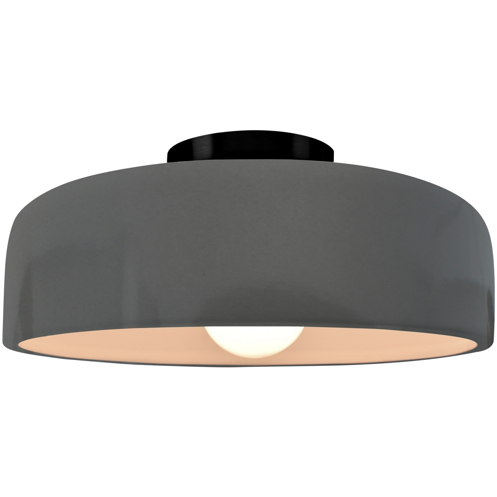 Radiance Collection - Spire 1 Light 10 inch Gloss Grey Semi-Flush Ceiling Light, Form+Finish+Function