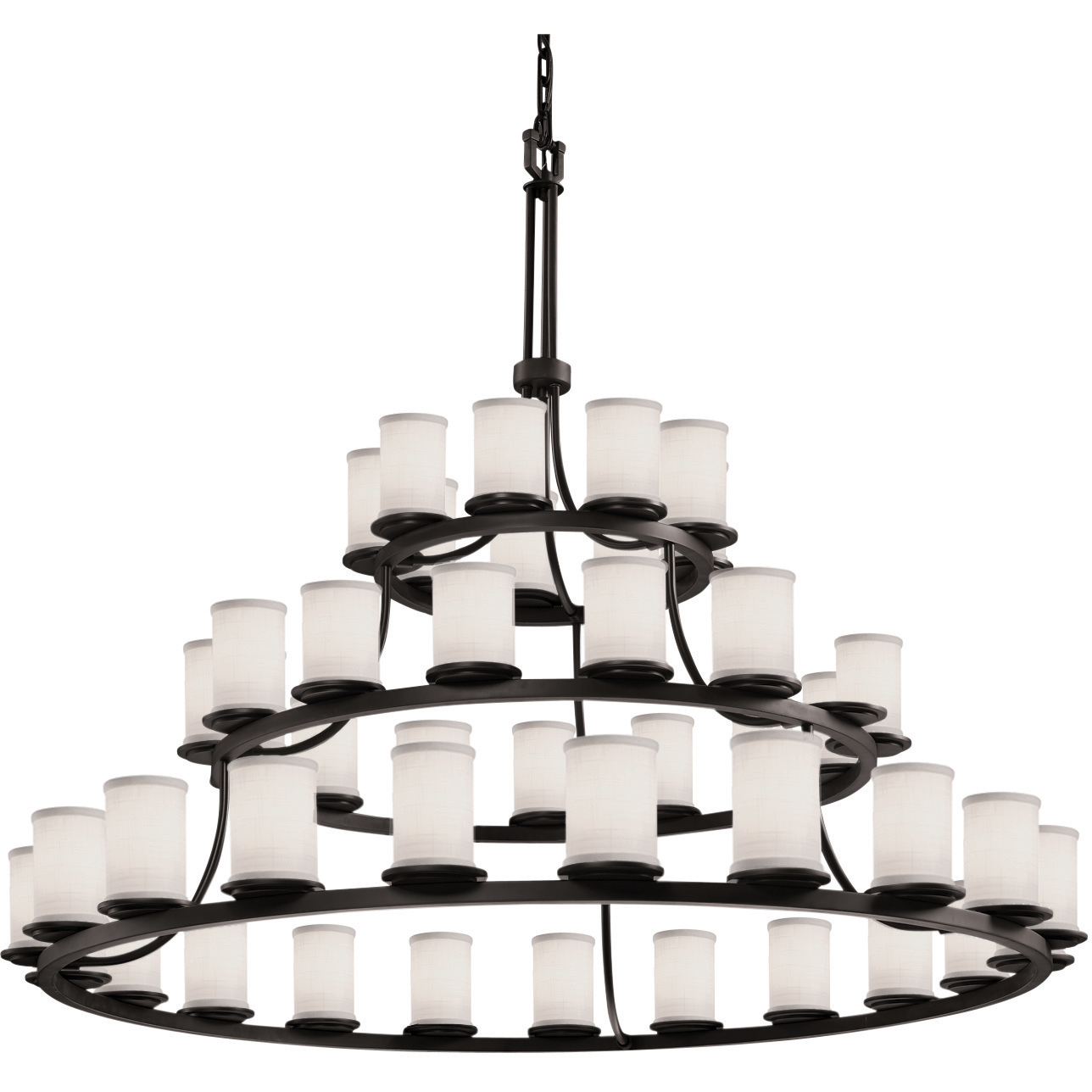 Textile 45 Light 60 inch Matte Black Chandelier Ceiling Light, Choices