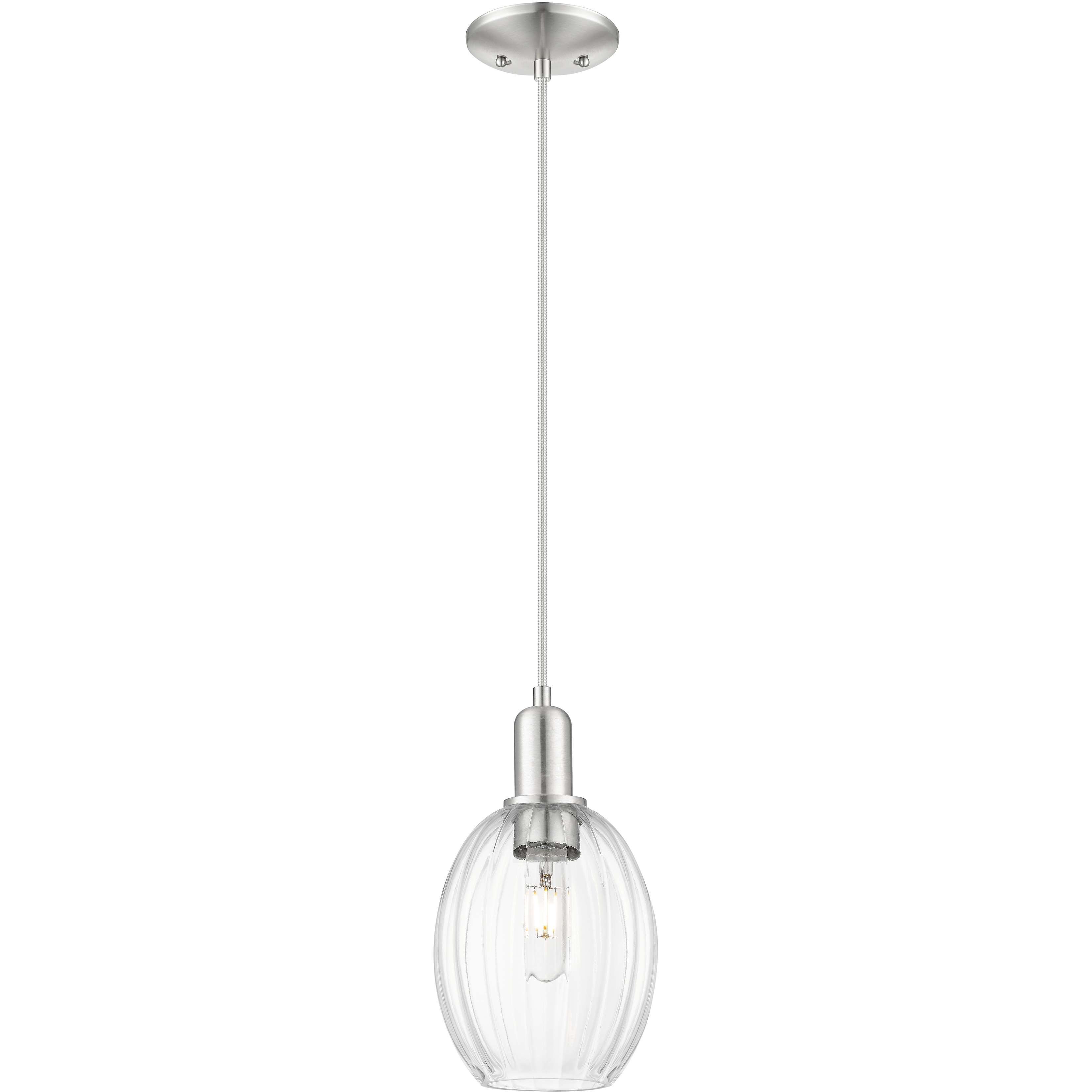 Preston 1 Light 6.25 inch Brushed Satin Nickel Mini Pendant Ceiling Light in Clear Glass