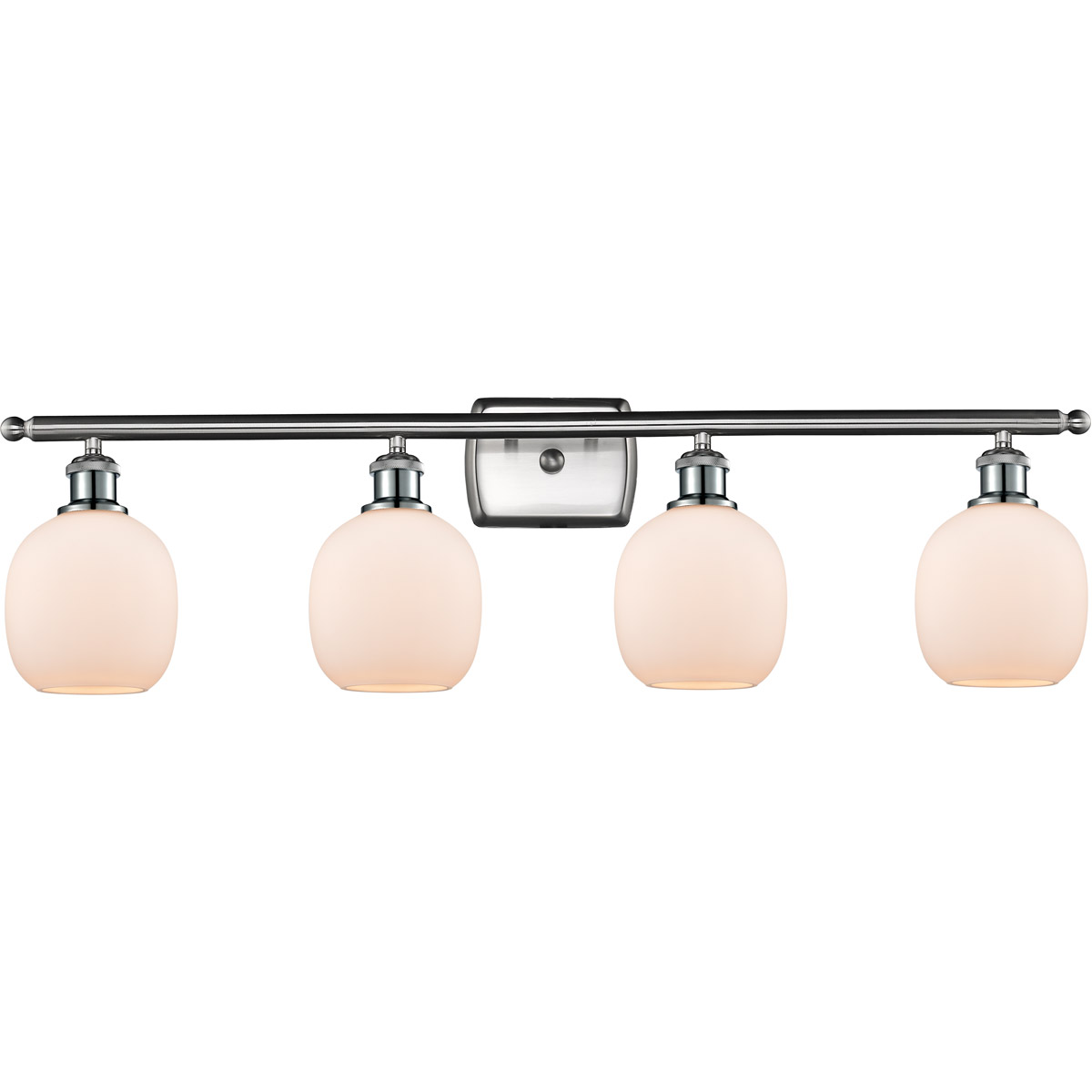 Ballston Belfast LED 36 inch Brushed Satin Nickel Bath Vanity Light Wall Light in Matte White Glass, Ballston