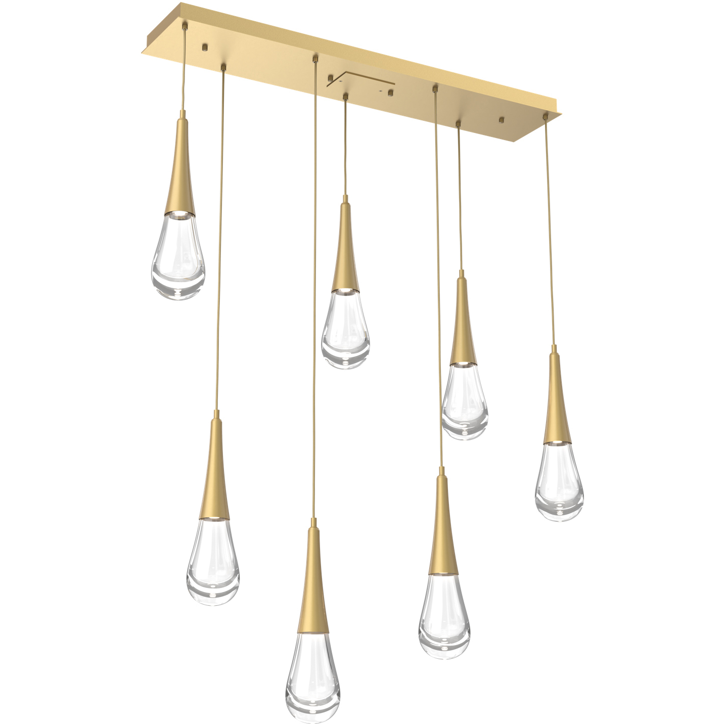 Rain Drop LED 44.3 inch Gilded Brass Linear Pendant Ceiling Light in 2700K LED