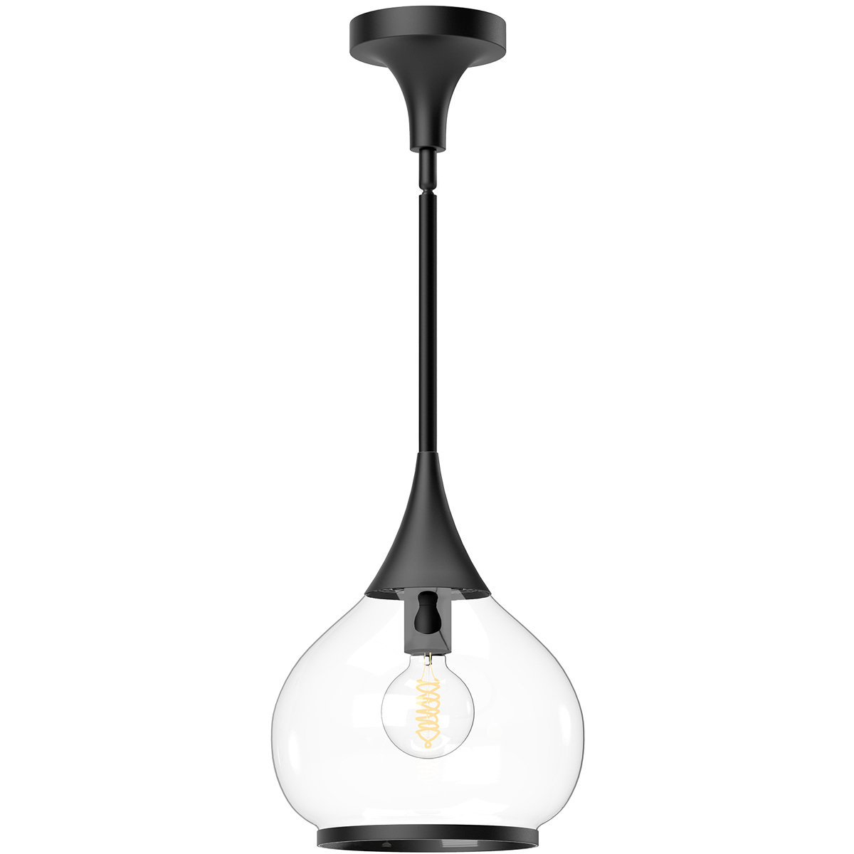Alora Mood Hazel 1 Light 10.13 inch Matte Black Pendant Ceiling Light in Clear Glass