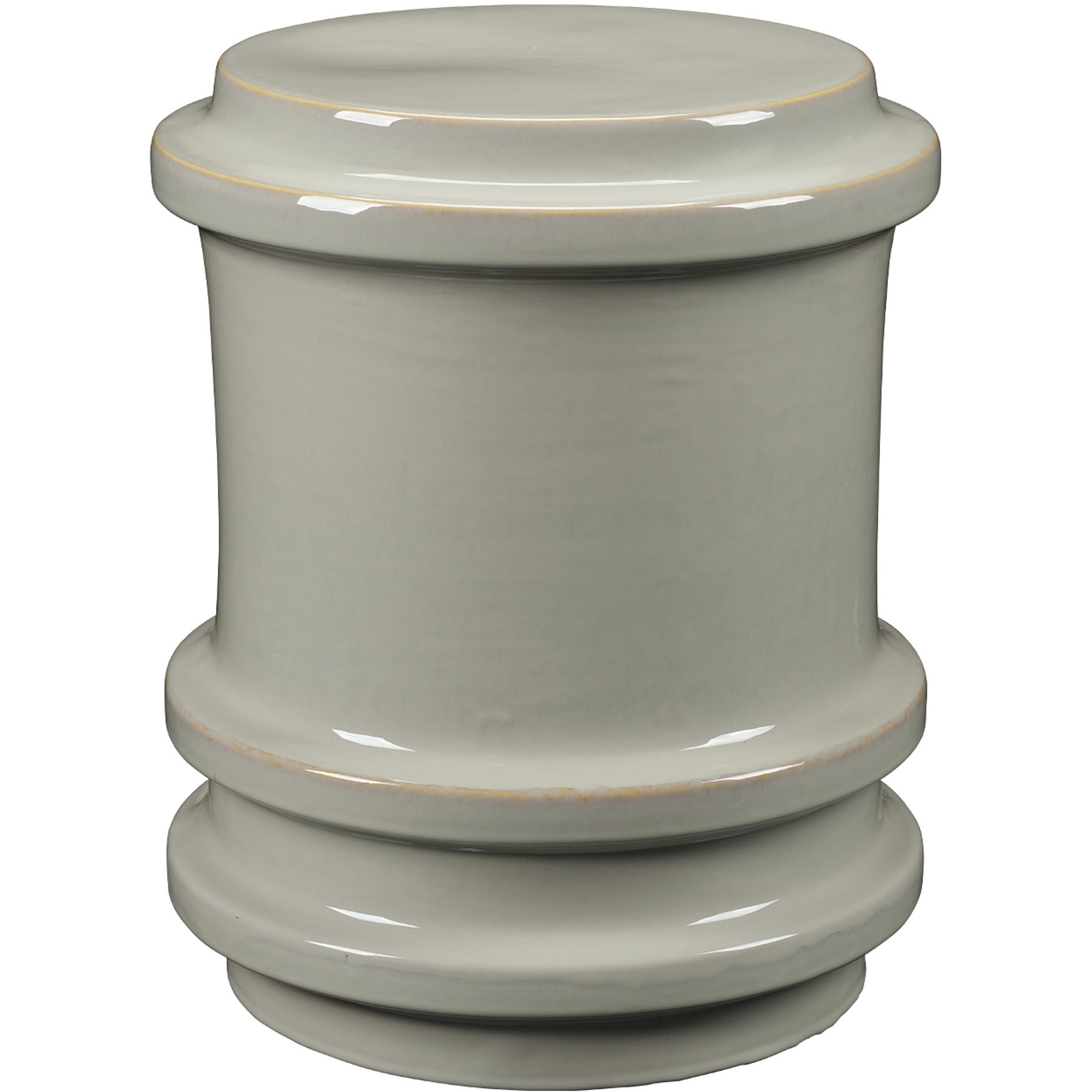 Reglet 17.5 inch Reactive White Glaze Stool, Inline