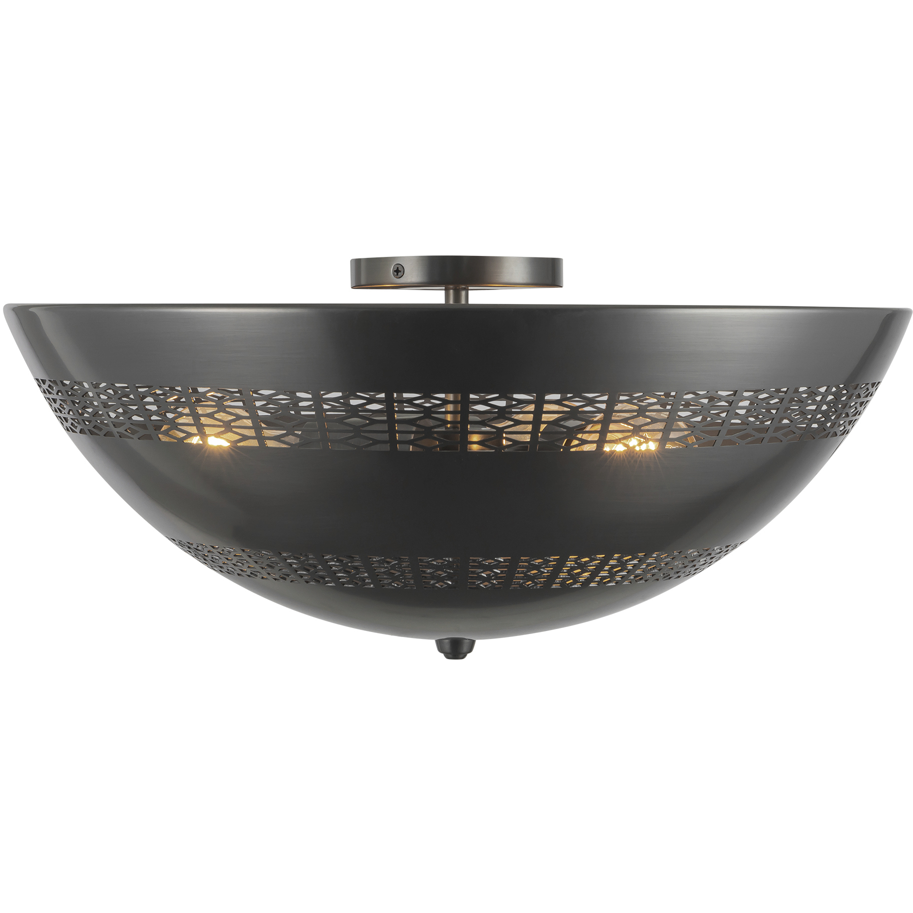 Overland 3 Light 18.13 inch Urban Bronze Flush Mount Ceiling Light