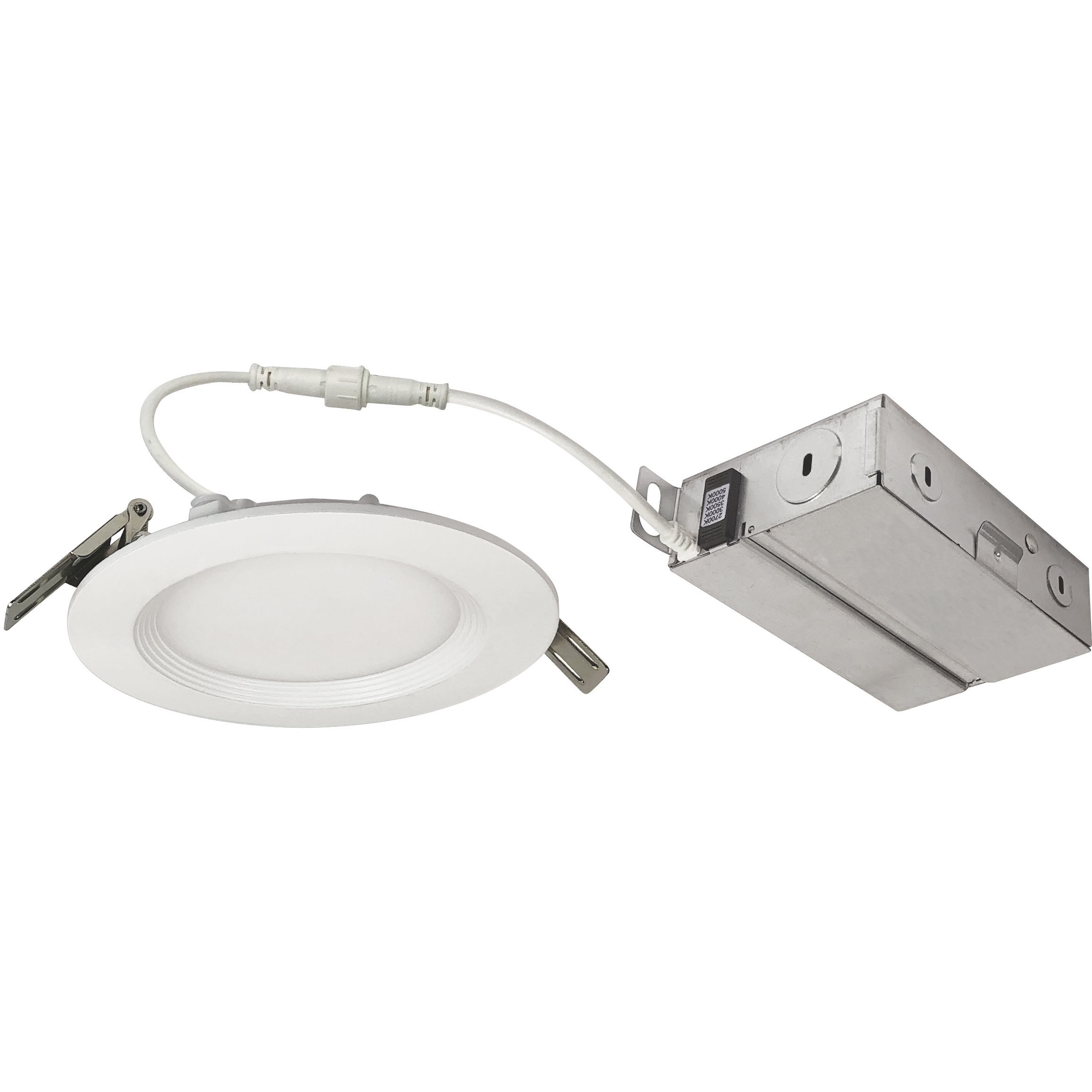 E-Series Matte Powder White Recessed Downlight, Selectable CCT