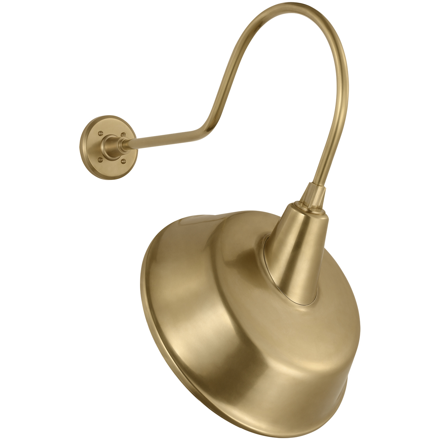 Thomas O'Brien Academy Barn Light LED 26.75 inch Hand-Rubbed Antique Brass Angled Flynn Barn Light in 16" Hand-Rubbed Antique Brass Tilted Bowers Shade