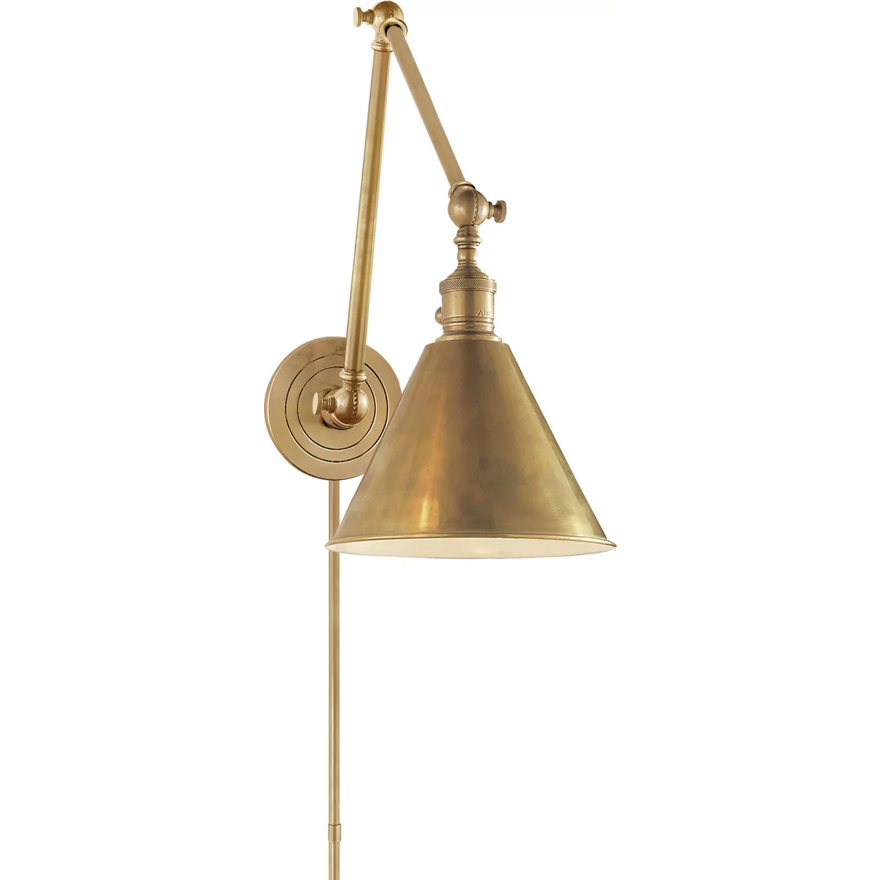 Chapman & Myers Boston3 15.5 inch 60 watt Hand-Rubbed Antique Brass Double Arm Library Light Wall Light
