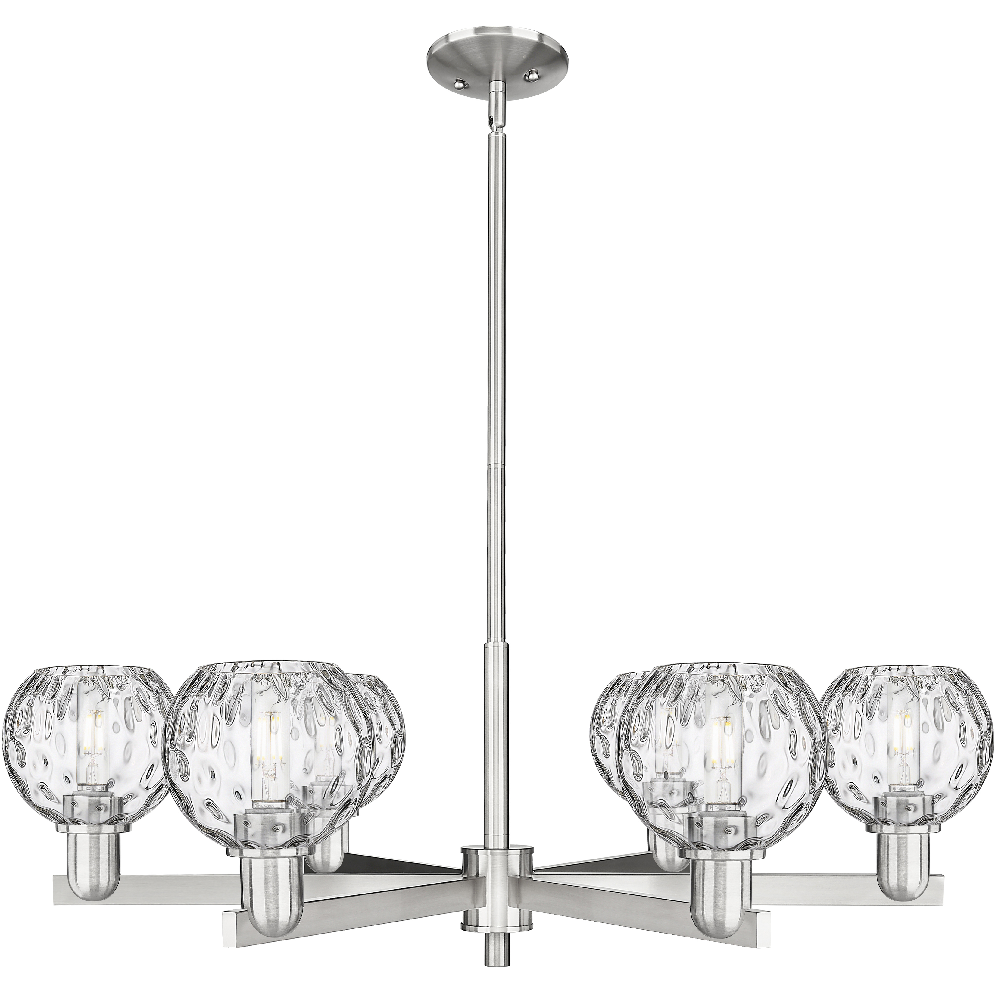 Arcadia Athens Water Glass 6 Light 35.75 inch Satin Nickel Chandelier Ceiling Light