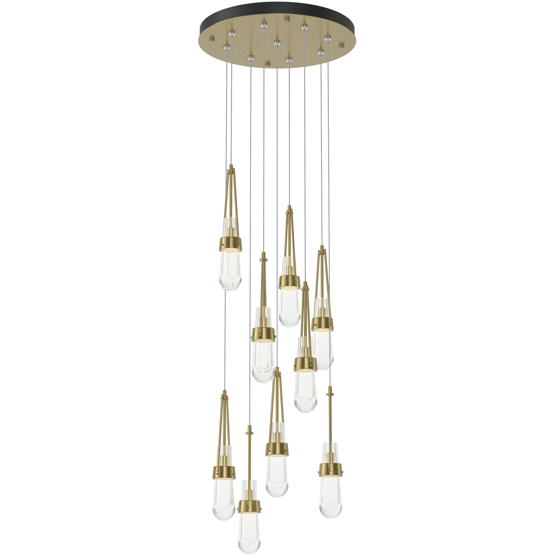 Link 9 Light 20.5 inch Modern Brass Pendant Ceiling Light, Standard