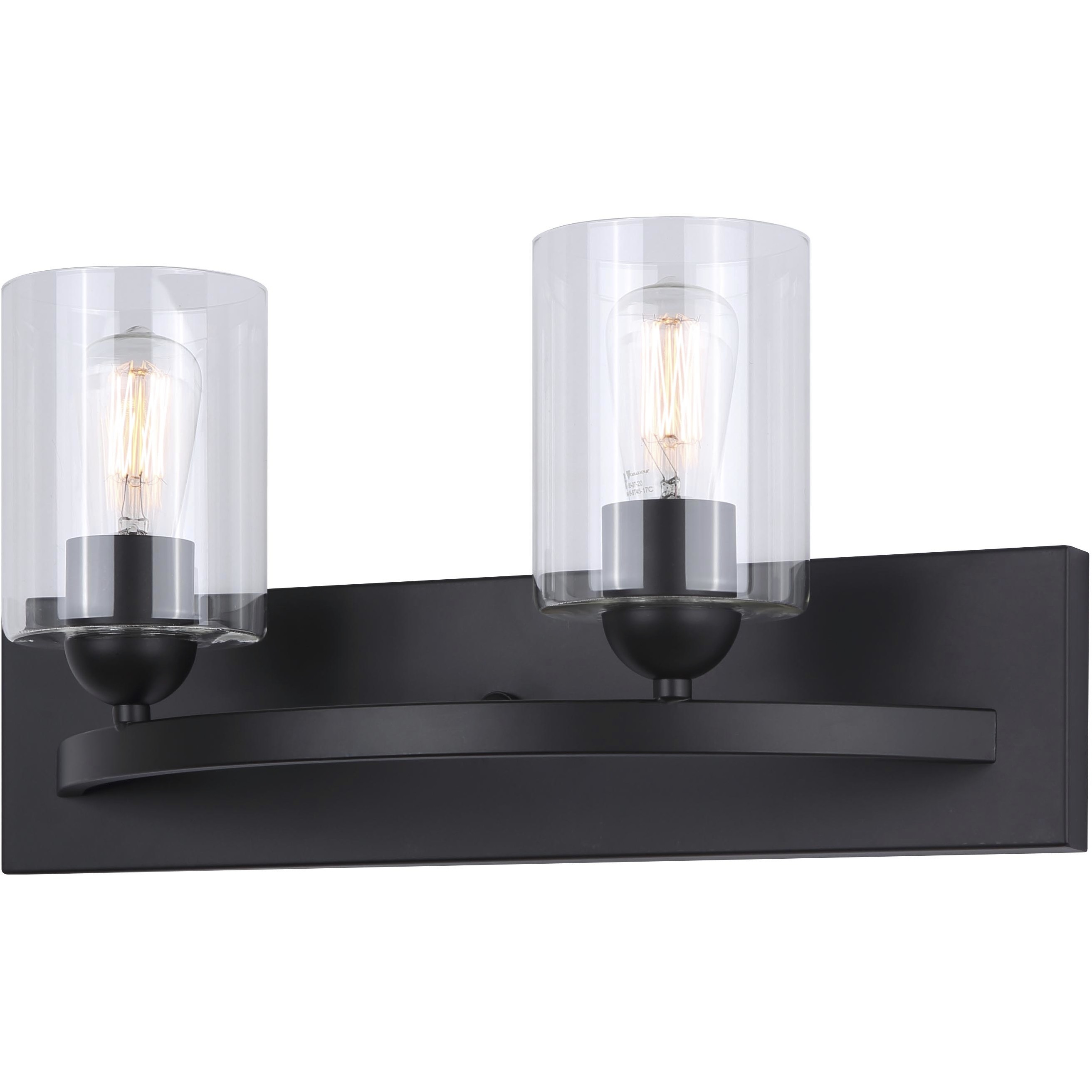 Hampton 2 Light 18 inch Matte Black Vanity Light Wall Light