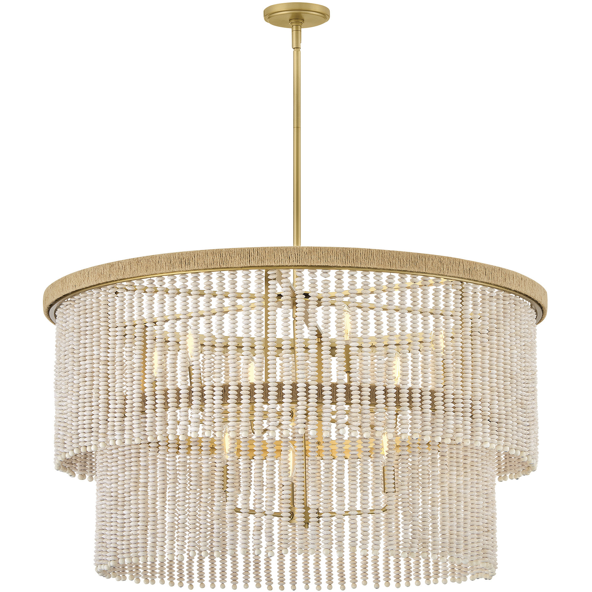 Indra 9 Light 38 inch Lacquered Brass Chandelier Ceiling Light