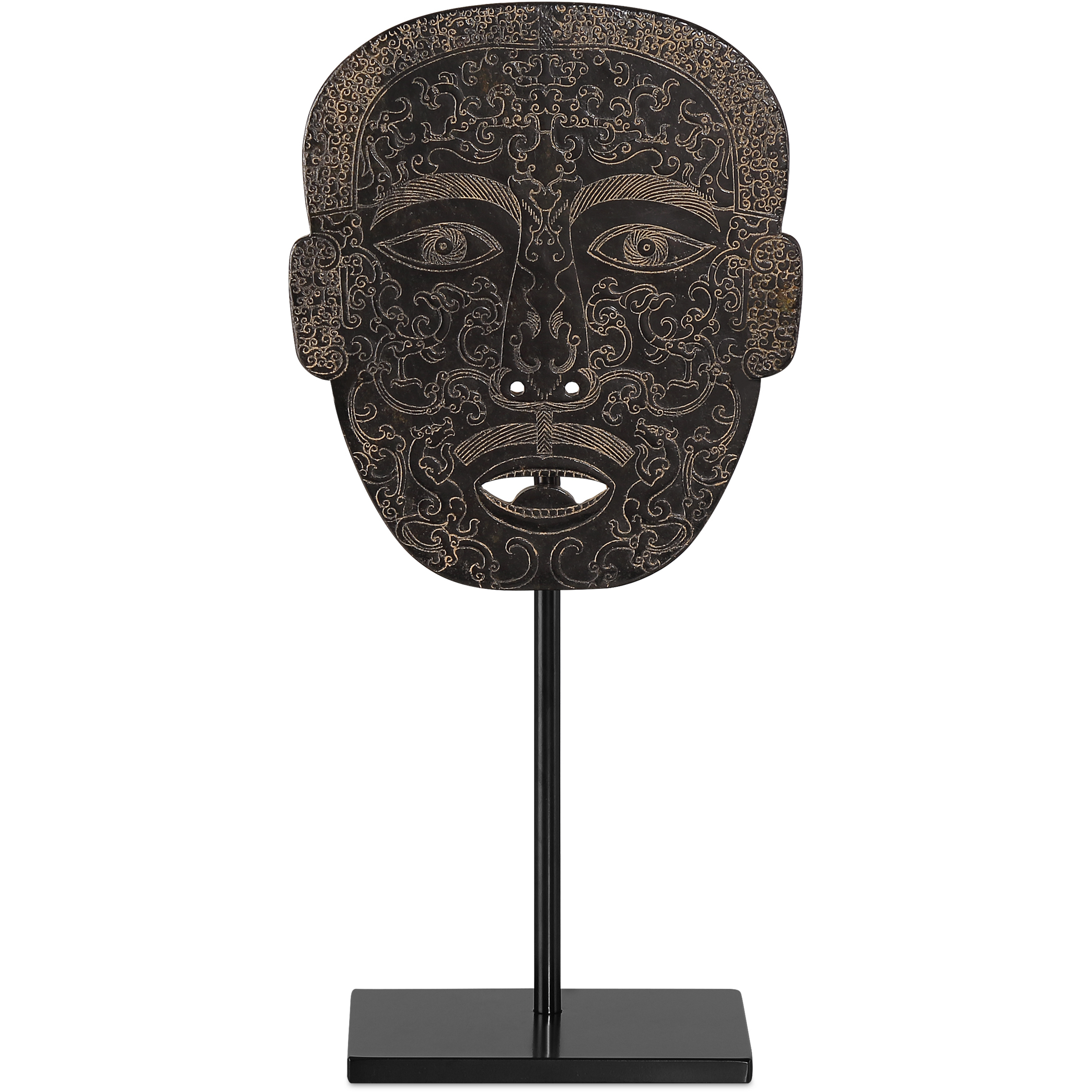 Han Dynasty 15.5 X 7.5 inch Jade Medicine Mask Sculpture