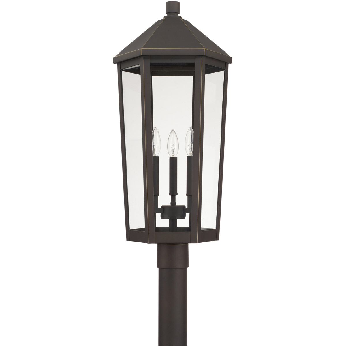 Ellsworth 3 Light 27.5 inch Oiled Bronze Outdoor Post Lantern