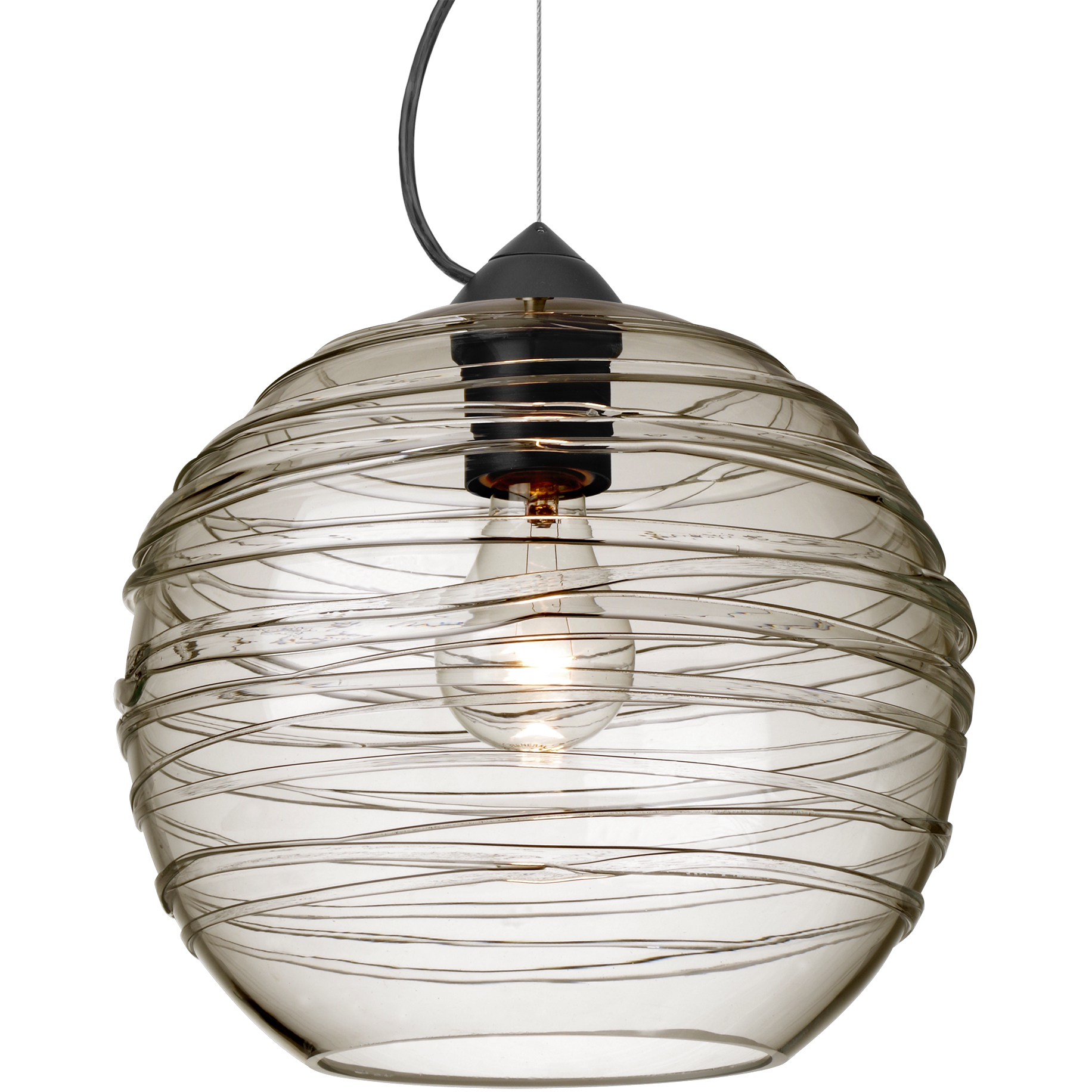 Wave 10 1 Light Black Cord Pendant Ceiling Light